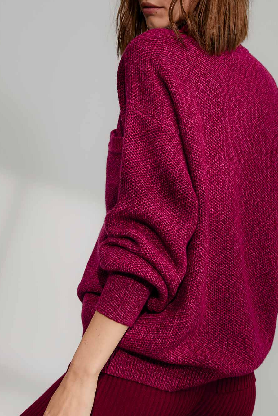 Lunya Loungewear Cottonsilk™ Pocket Henley - #Imperial Garnet Marl