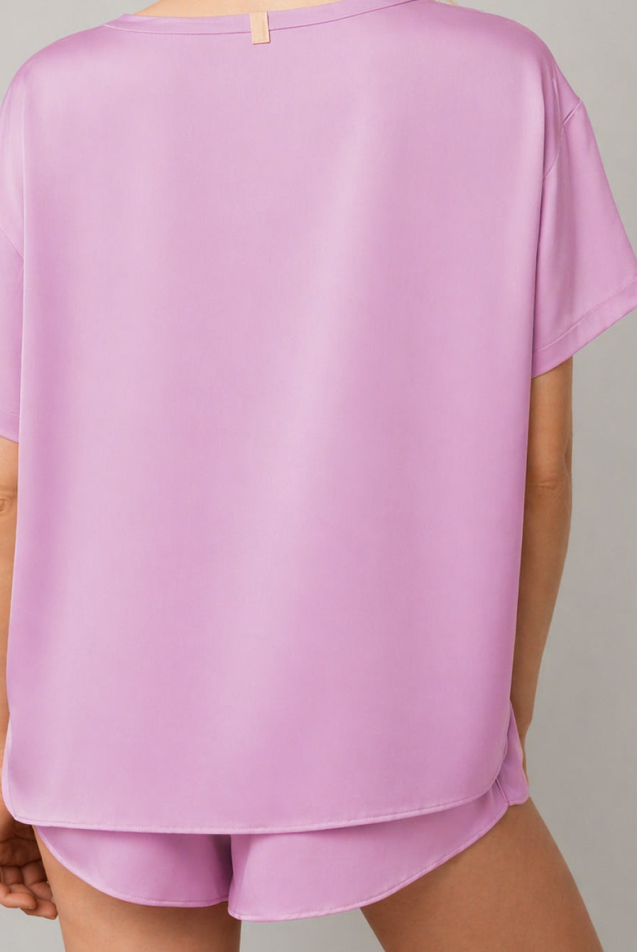 Lunya Pajamas - WASHABLE SILK TEE SHORT SET #lilac bloom