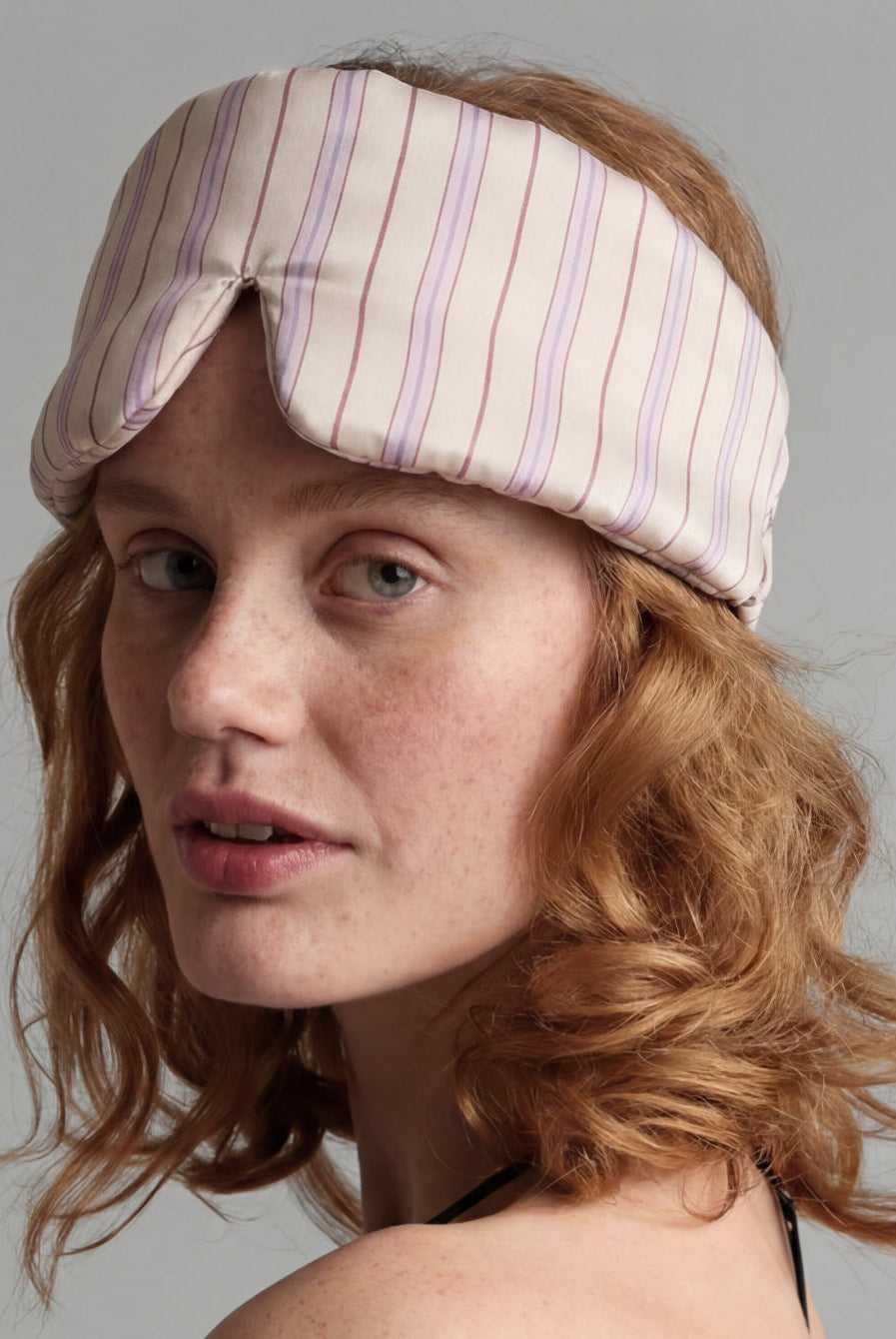 Lunya Sleep Accessory - WASHABLE SILK SLEEP MASK #Wisteria Stripe