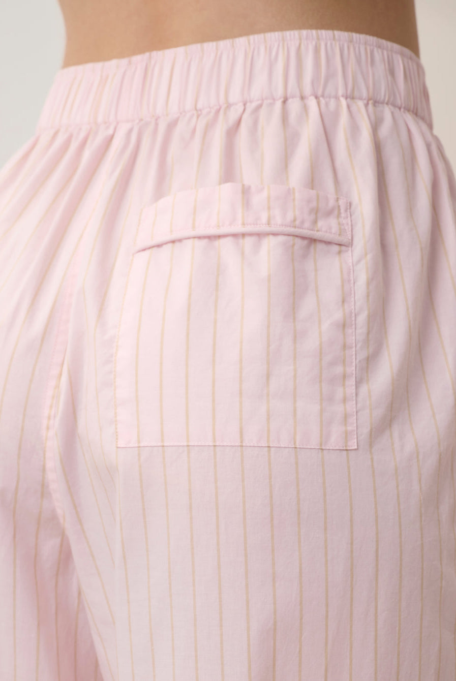 Lunya Pajamas - AIRY COTTON PIPED WIDE LEG PANT #ROSEWATER STRIPE