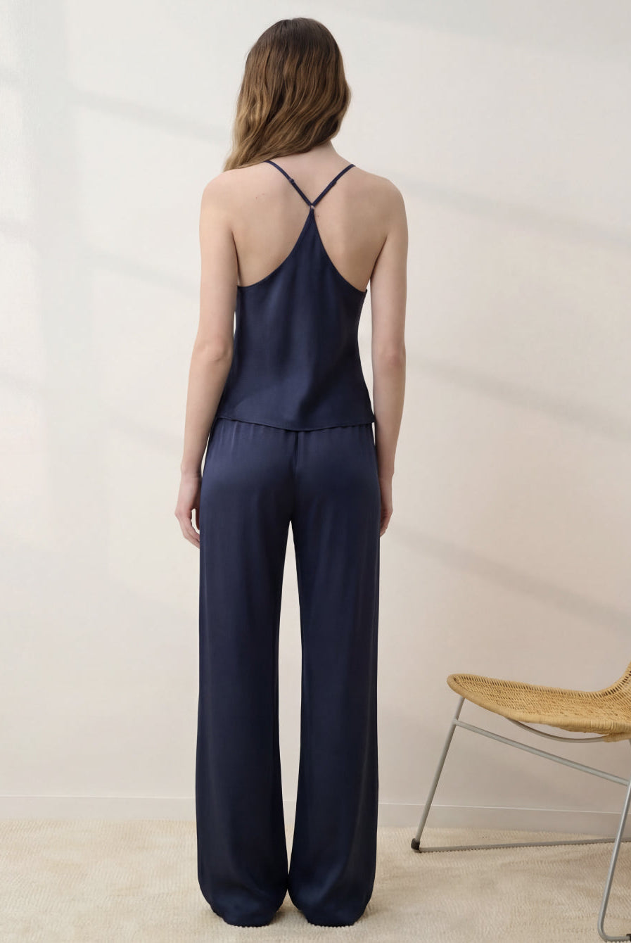 Lunya Pajamas - WASHABLE SILK BIAS CAMI PANT SET #DEEP BLUE