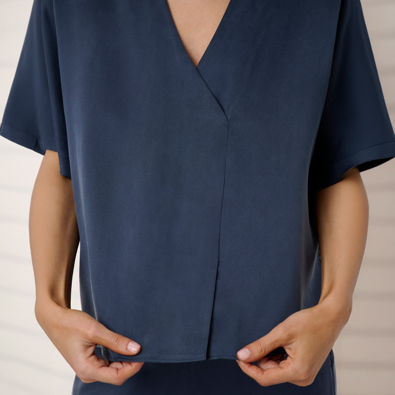Lunya Pajamas Washable Silk Crossover Pant Set - #Deep Blue