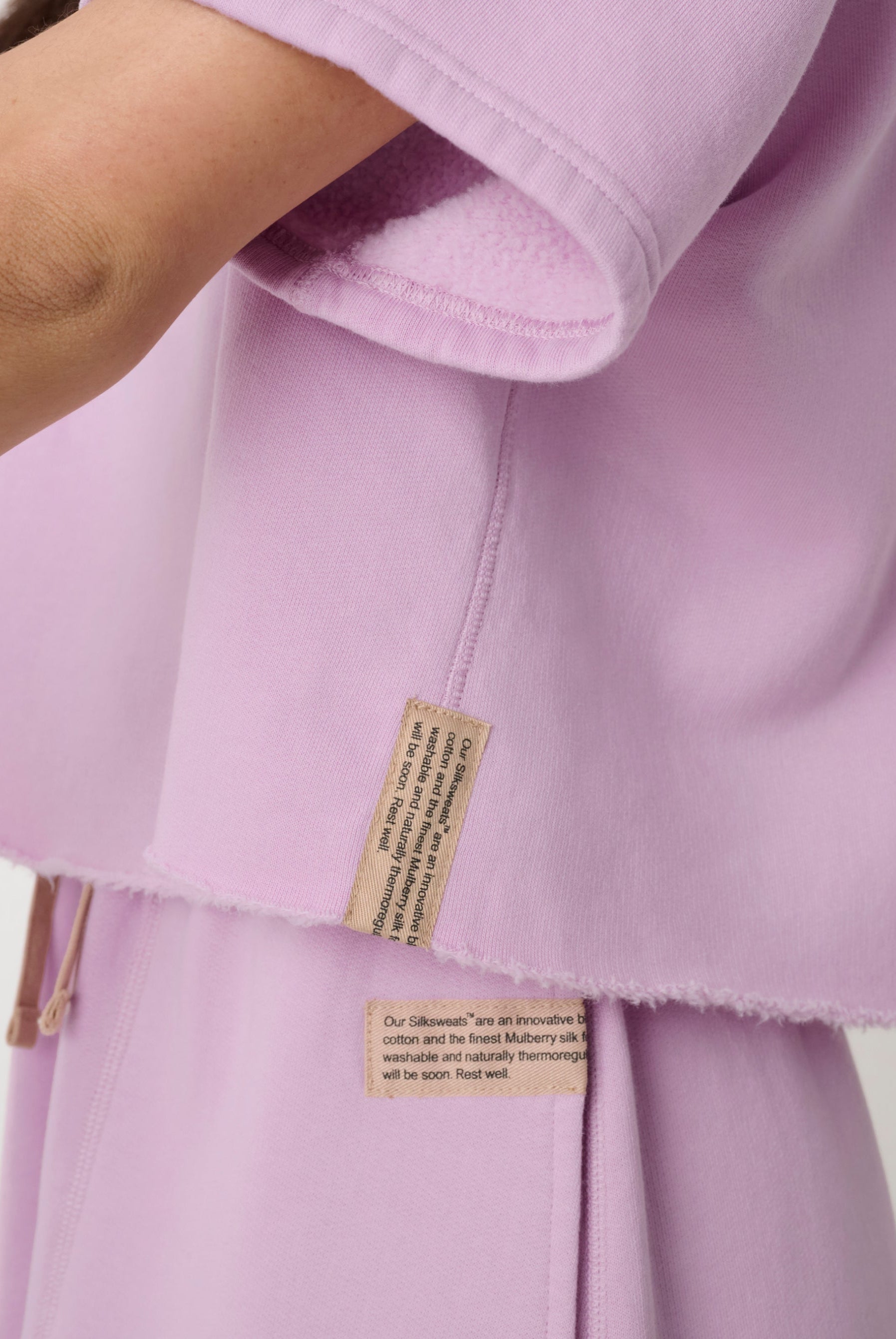 Lunya loungewear - SILKSWEATS™ MIDWEIGHT REVERSIBLE SHORT SLEEVE #BLUSHED LAVENDER
