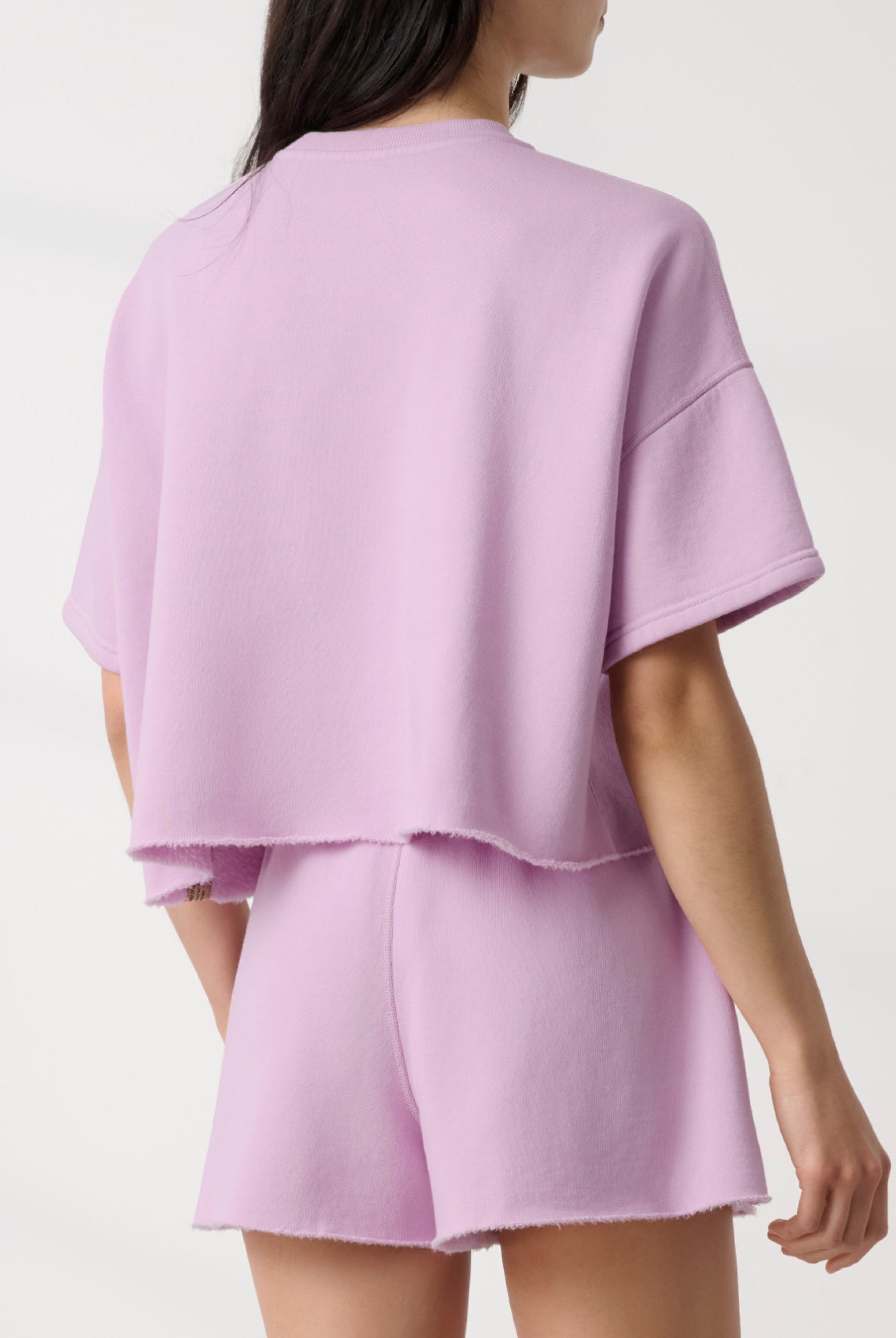 Lunya loungewear - SILKSWEATS™ MIDWEIGHT REVERSIBLE SHORT SLEEVE #BLUSHED LAVENDER