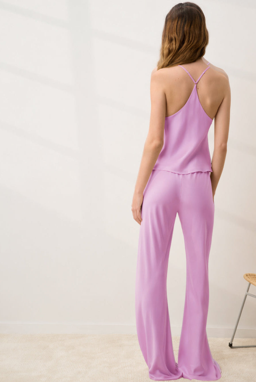 Lunya Pajamas - WASHABLE SILK BIAS CAMI PANT SET #lilac bloom