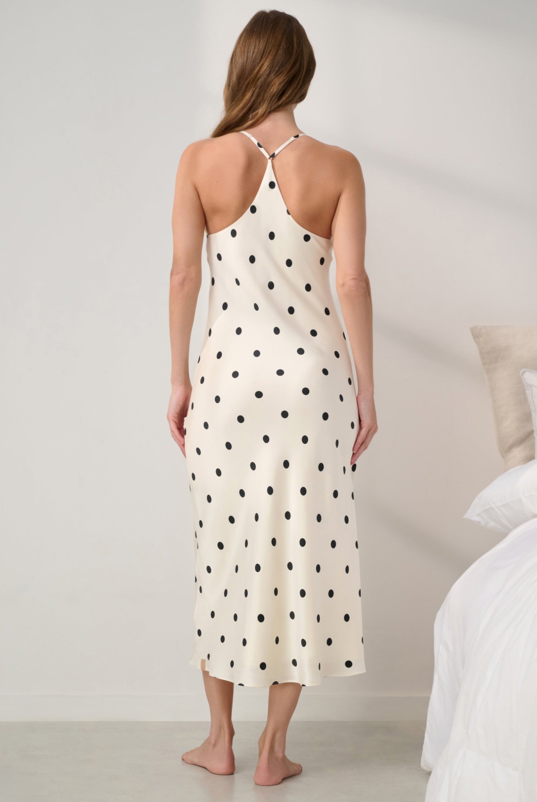 Lunya Pajamas - Washable Silk Bias Midi Slip Dress #Summer Dot
