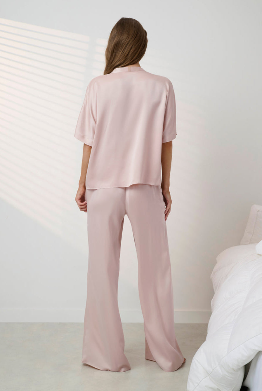 Lunya Pajamas Washable Silk Crossover Pant Set - #Delicate Pink