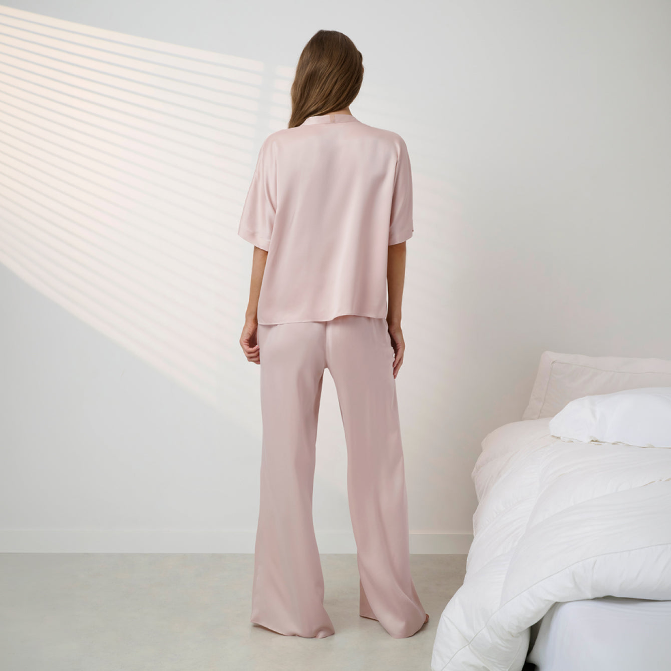 Lunya Pajamas Washable Silk Crossover Pant Set - #Delicate Pink