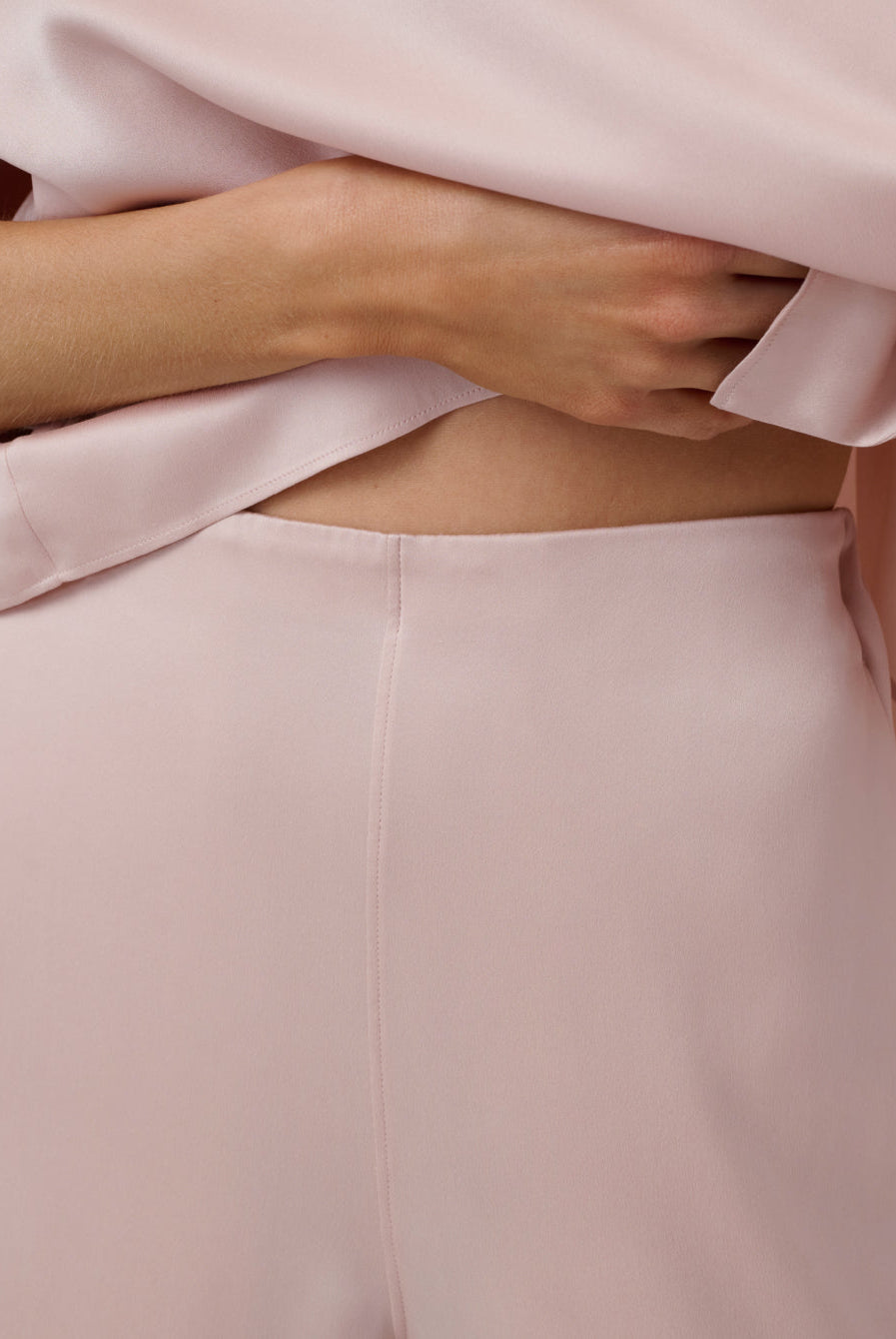 Lunya Pajamas Washable Silk Crossover Pant Set - #Delicate Pink