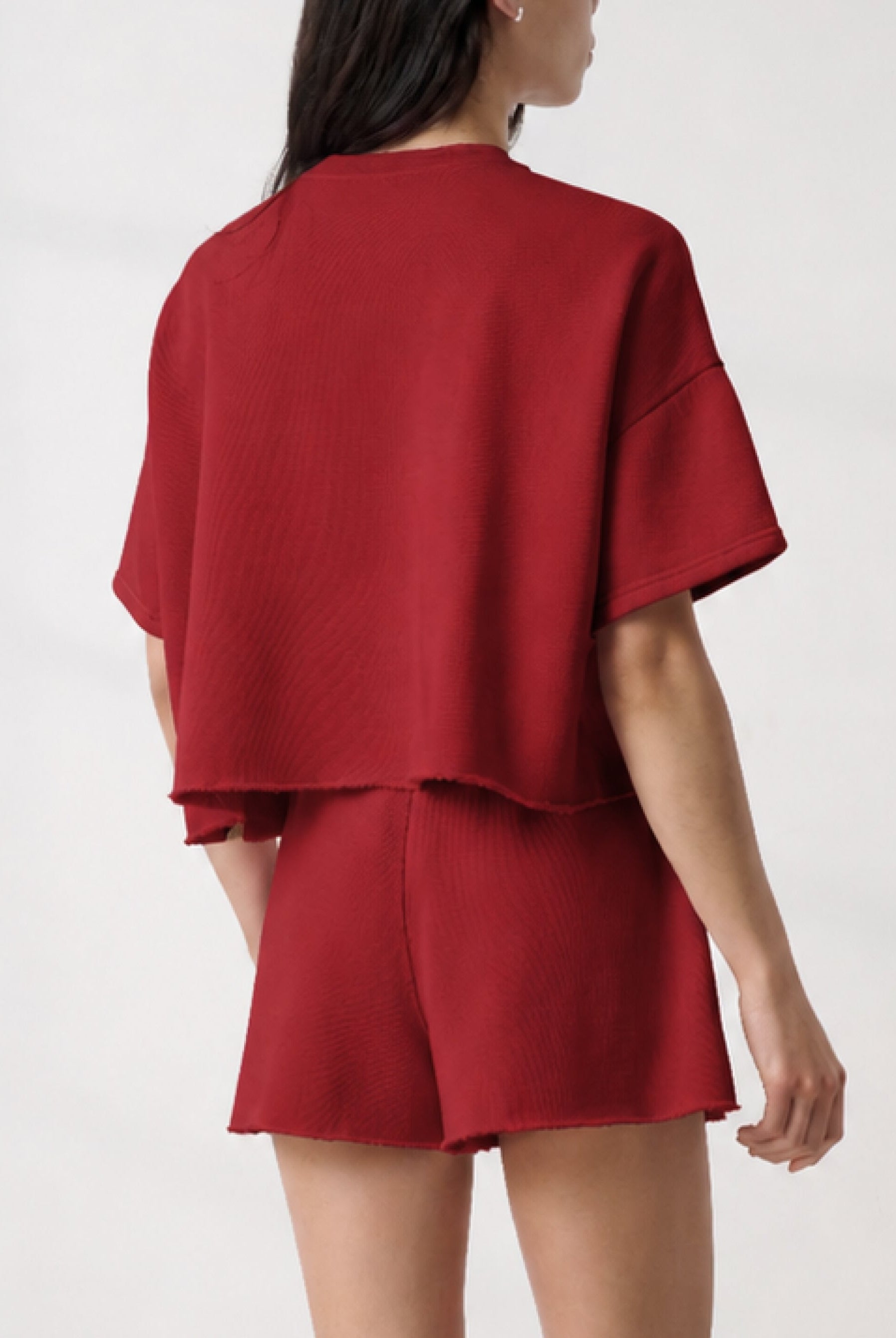 Lunya loungewear - SILKSWEATS™ MIDWEIGHT REVERSIBLE SHORT SLEEVE #CHILI PEPPER