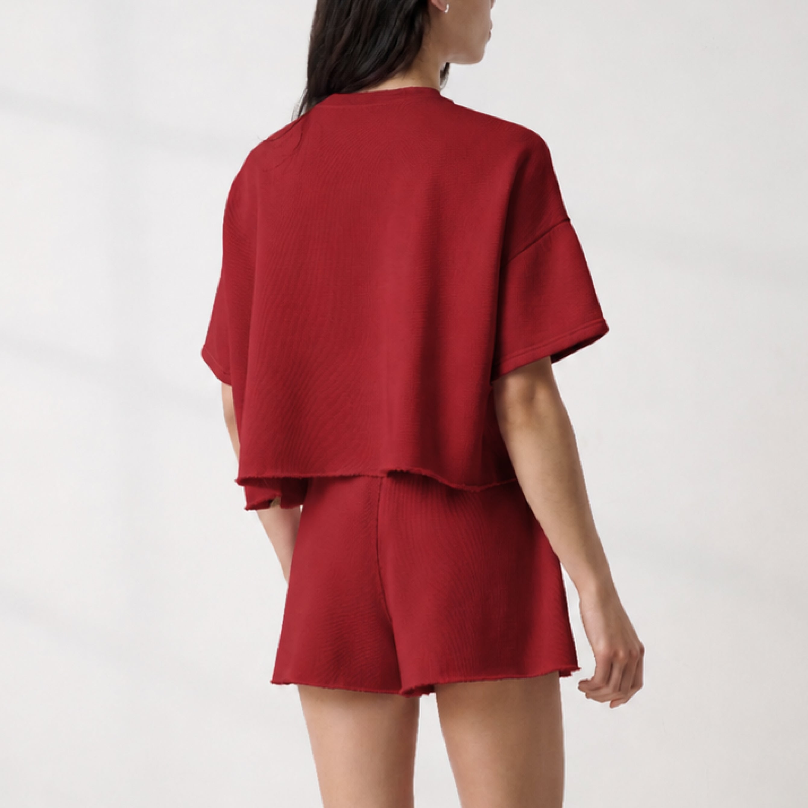 Lunya loungewear - SILKSWEATS™ MIDWEIGHT REVERSIBLE SHORT SLEEVE #CHILI PEPPER