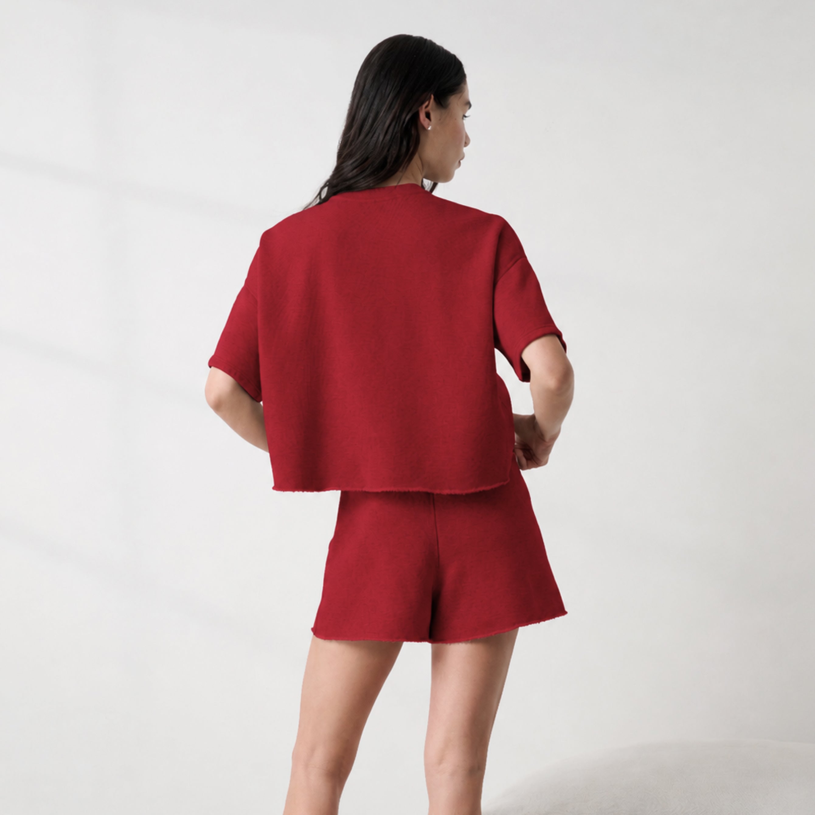 Lunya loungewear - SILKSWEATS™ MIDWEIGHT REVERSIBLE SHORT #CHILI PEPPER