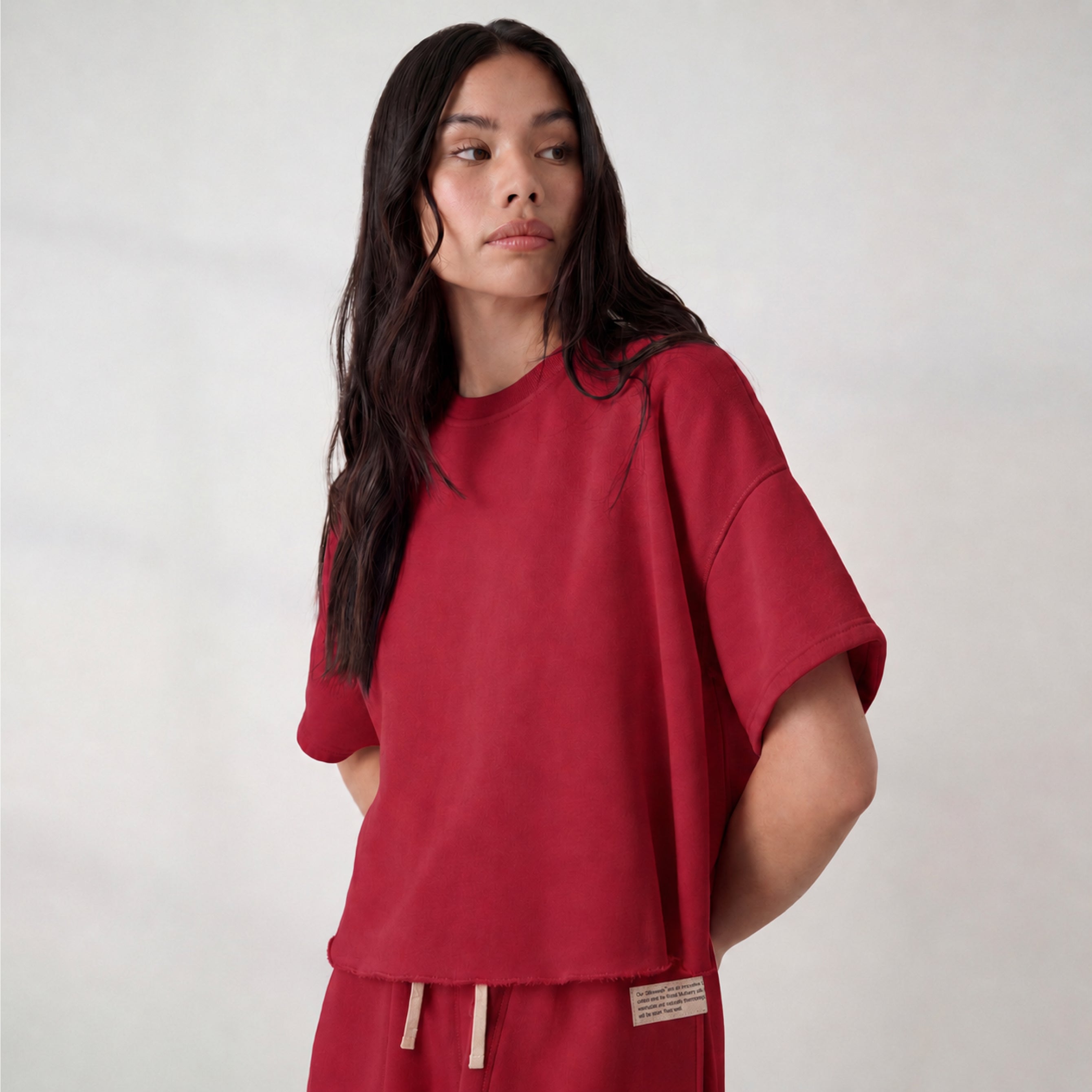 Lunya loungewear - SILKSWEATS™ MIDWEIGHT REVERSIBLE SHORT SLEEVE #CHILI PEPPER