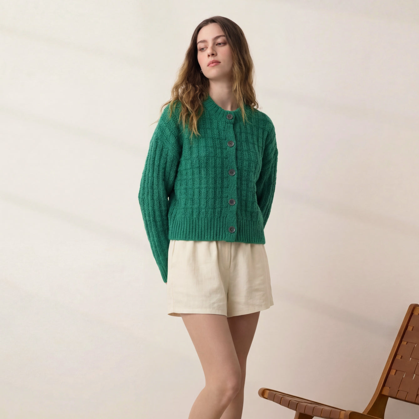 Lunya Loungewear - CLOUD COTTON BASKET STITCH CARDIGAN #SPRING CLOVER