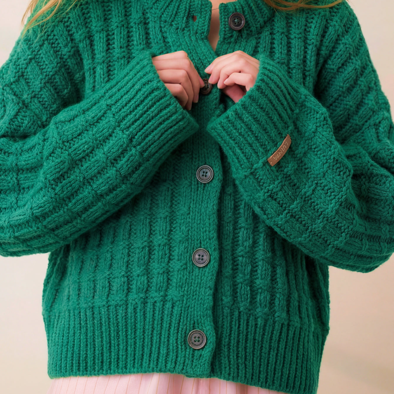 Lunya Loungewear - CLOUD COTTON BASKET STITCH CARDIGAN #SPRING CLOVER