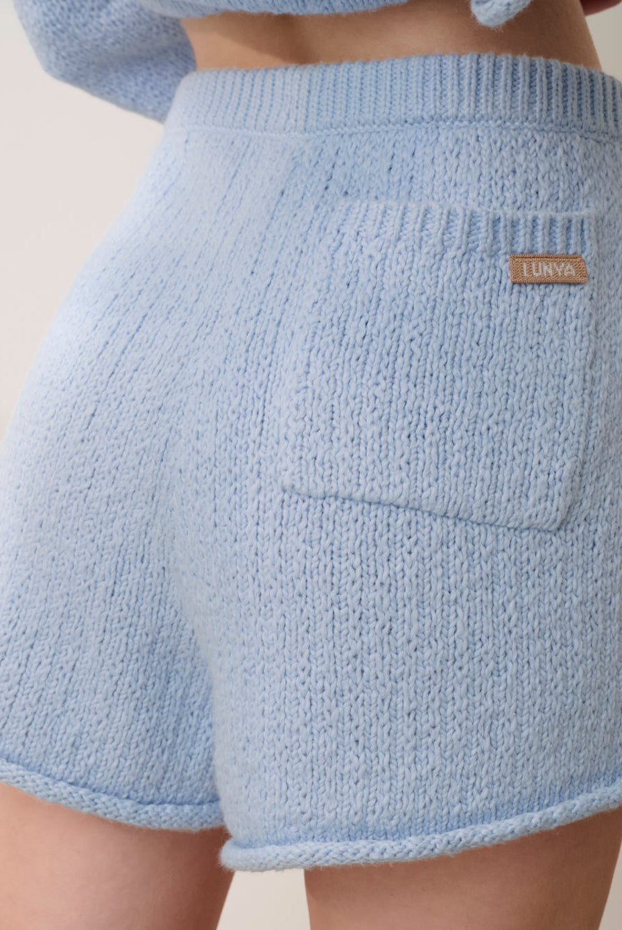 Lunya Loungewear - CLOUD COTTON SWEATER SHORT #WHISPER BLUE