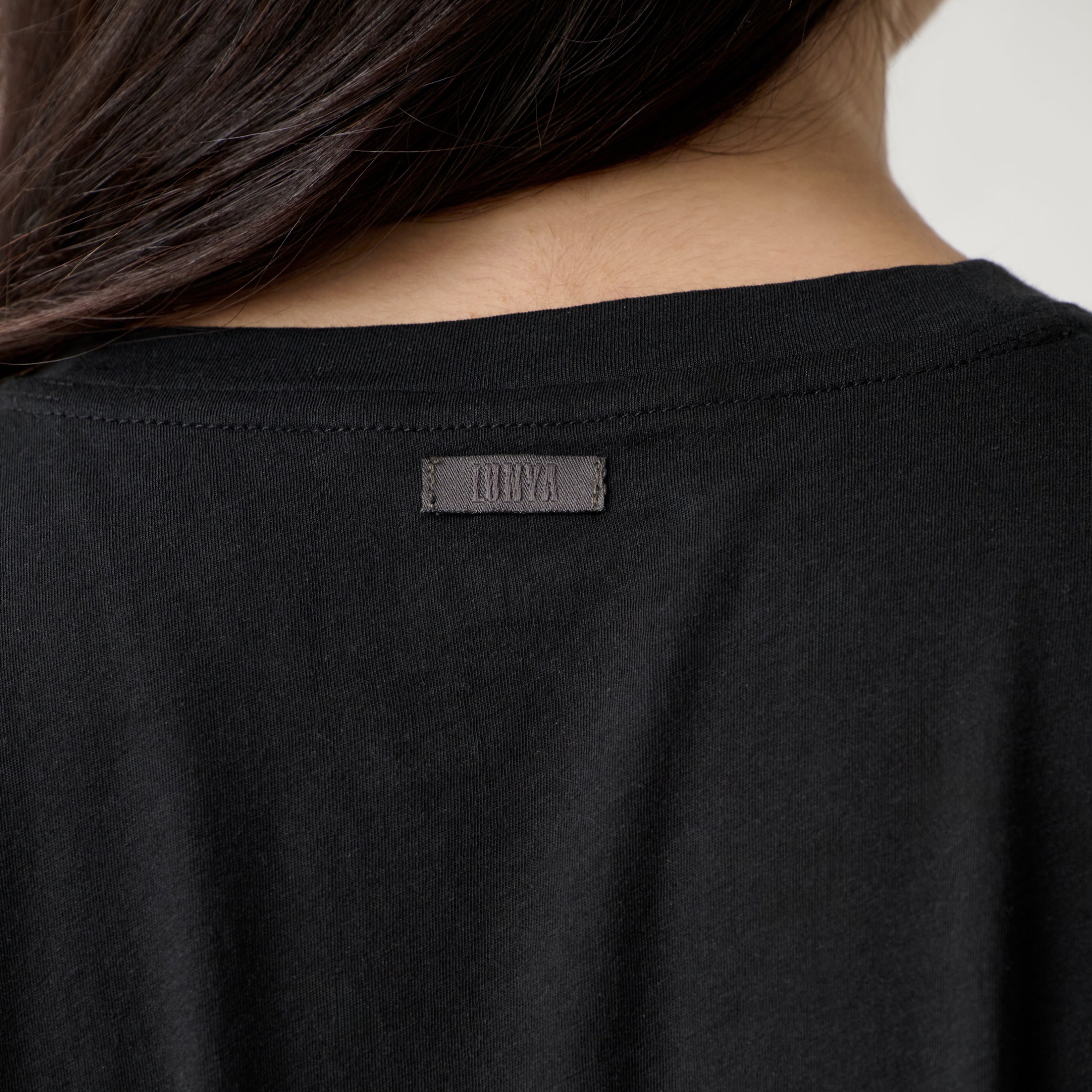 Lunya loungewear - Organic Pima Cropped Easy Tee - #Immersed Black