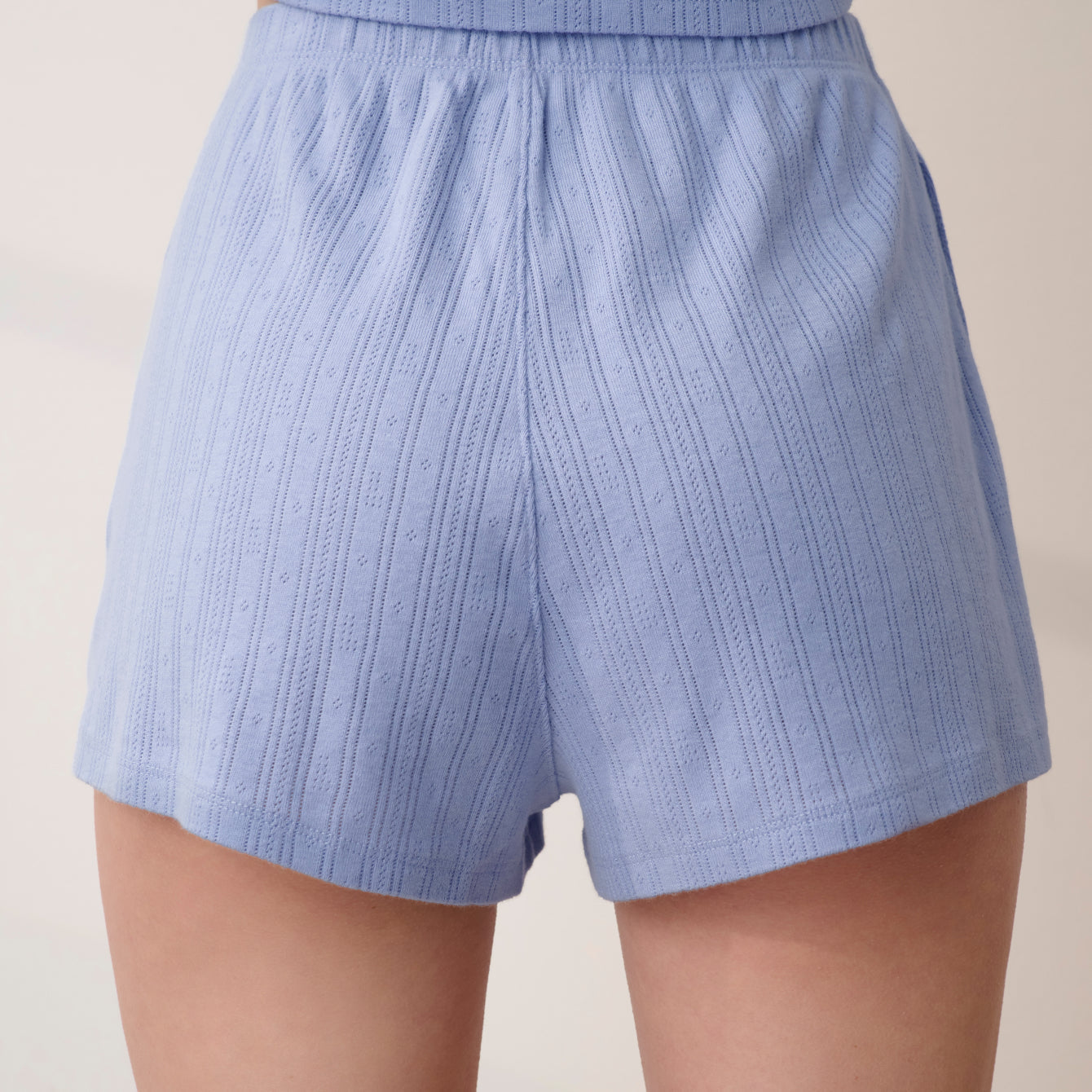 Lunya Loungewear - POINTELLE HIGH RISE SHORT #BLUEBELL BLOOM