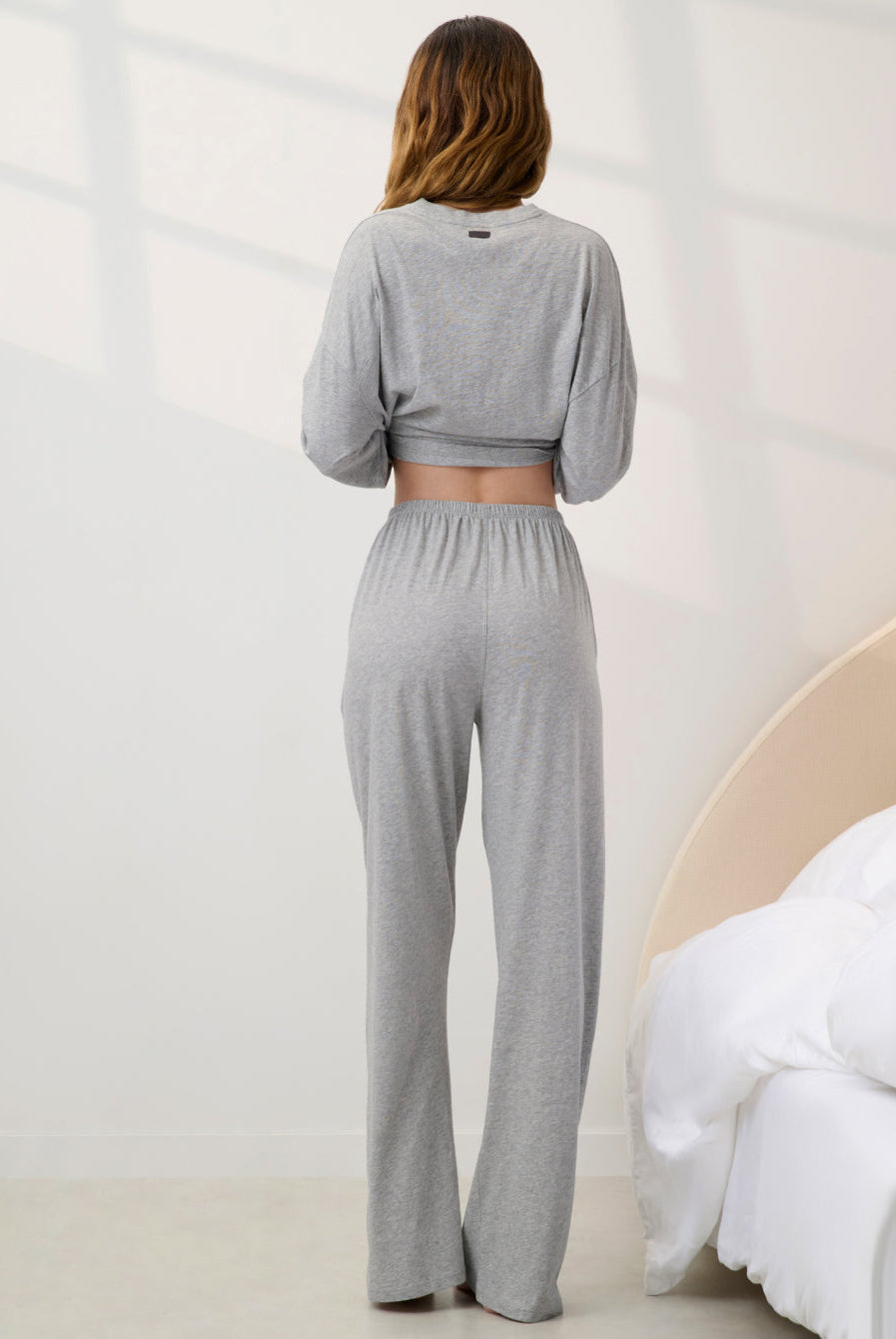 Lunya Pajamas- ORGANIC PIMA STRAIGHT LEG PANT #Storm Grey Heather