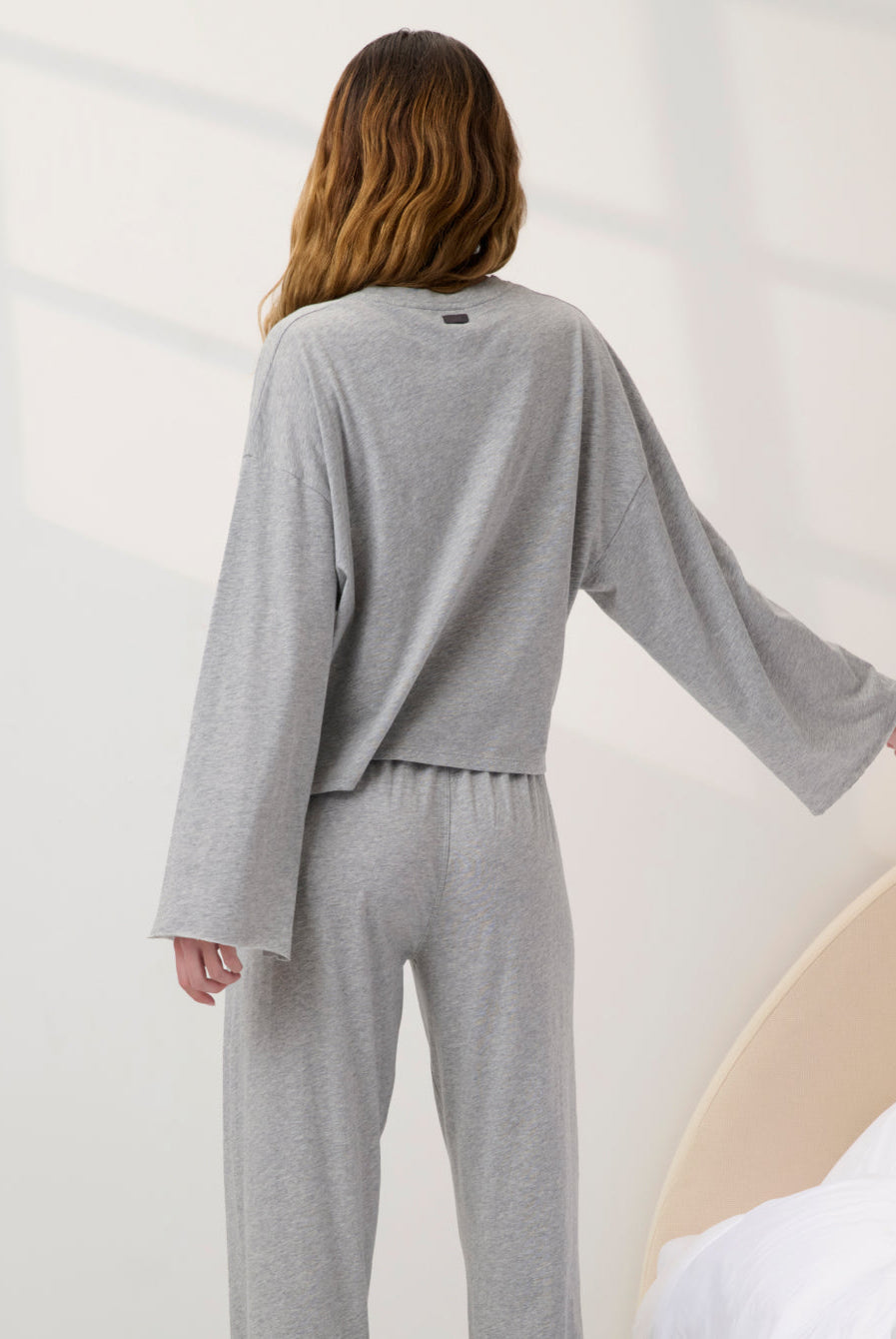 Lunya Pajamas - ORGANIC PIMA WIDE SLEEVE TEE #Storm Grey Heather