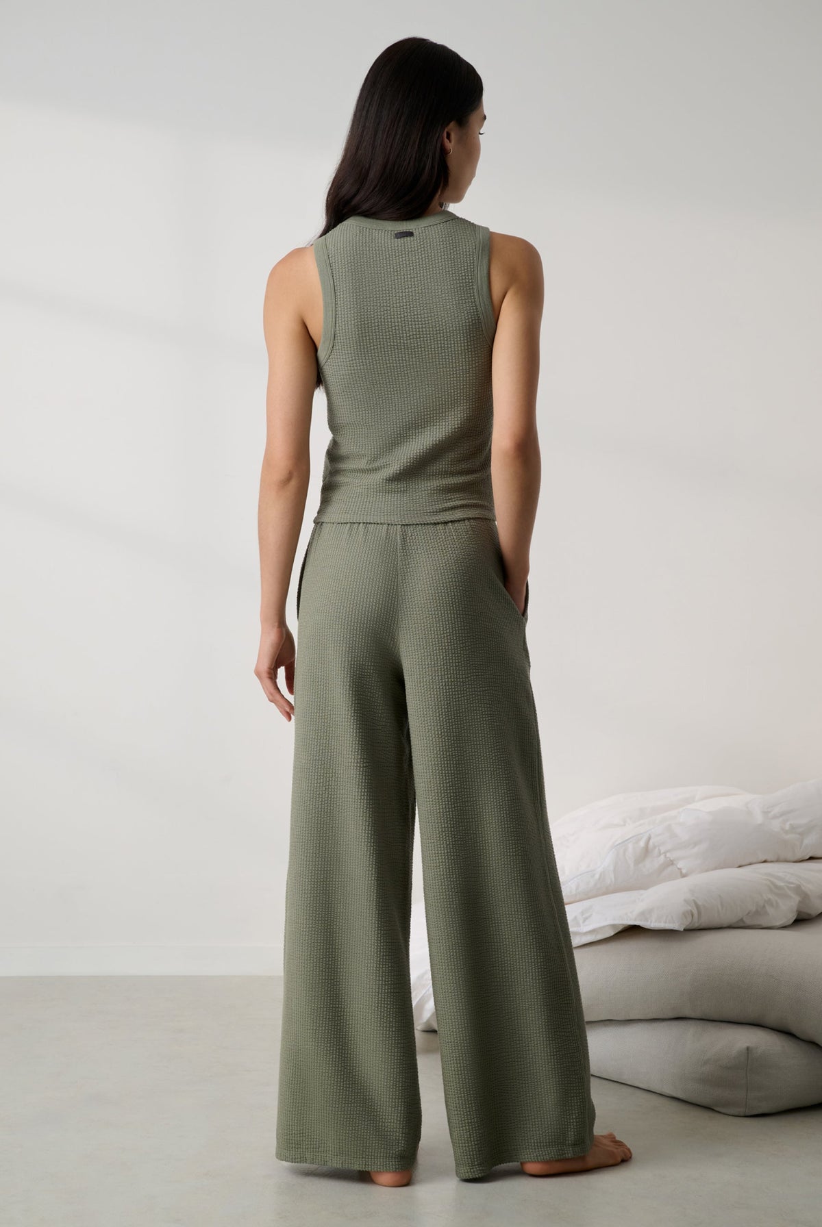 Lunya Pajamas - Organic Cotton Seersucker Pant #Fresh Herb