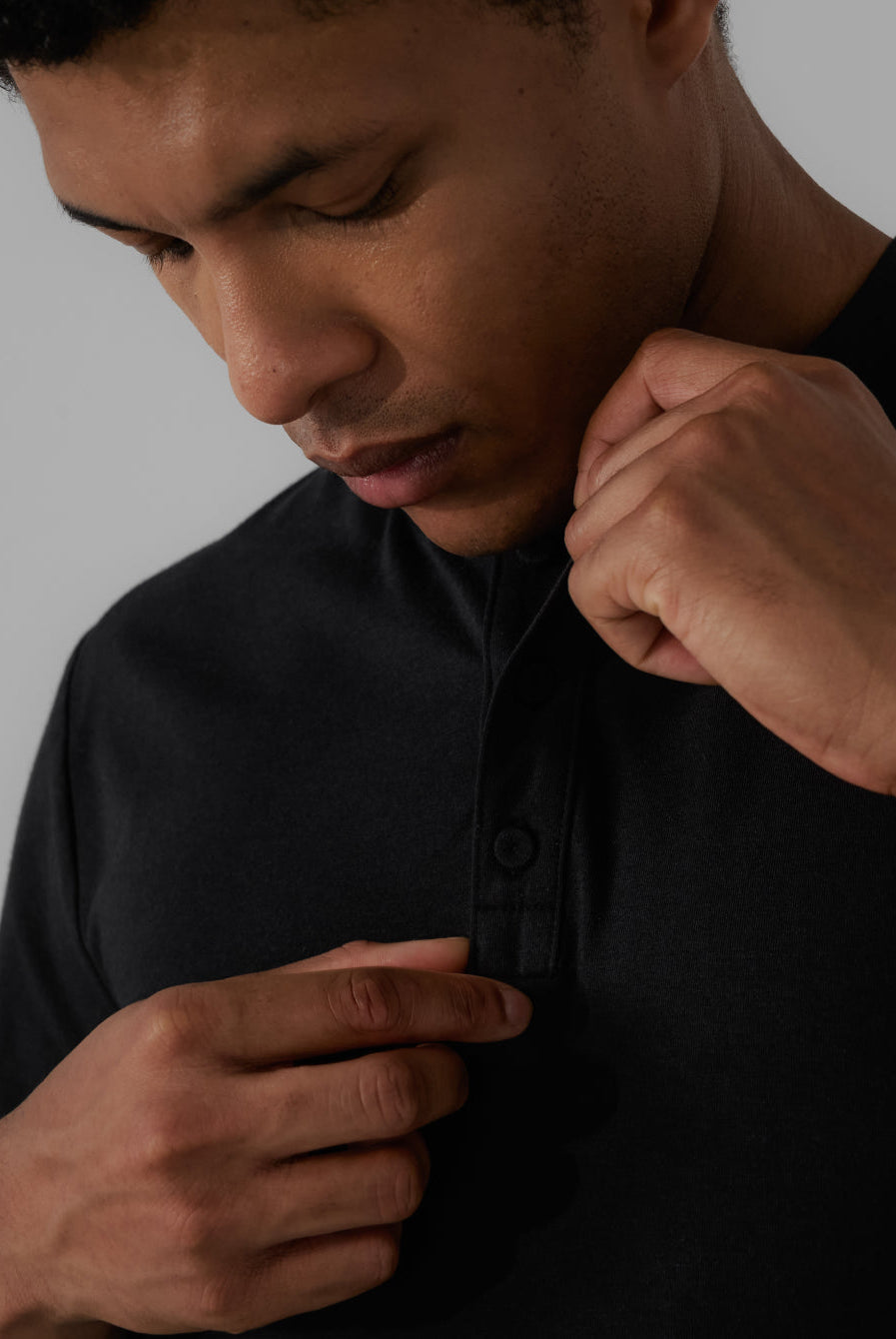 Lunya Pajamas Men's Slumberknit™ Henley Tee - #Immersed Black