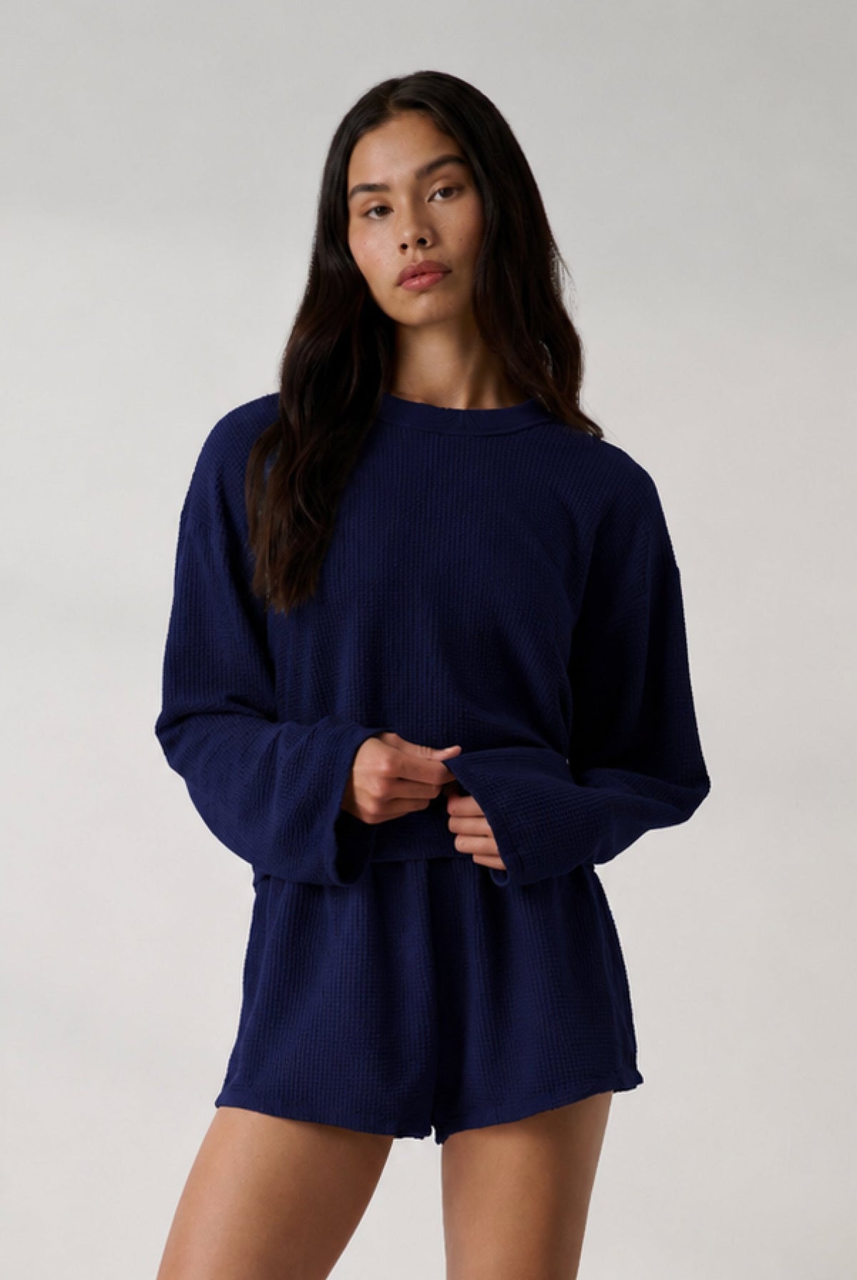 Lunya Pajamas - Organic Cotton Wide Sleeve Top #Deep Blue
