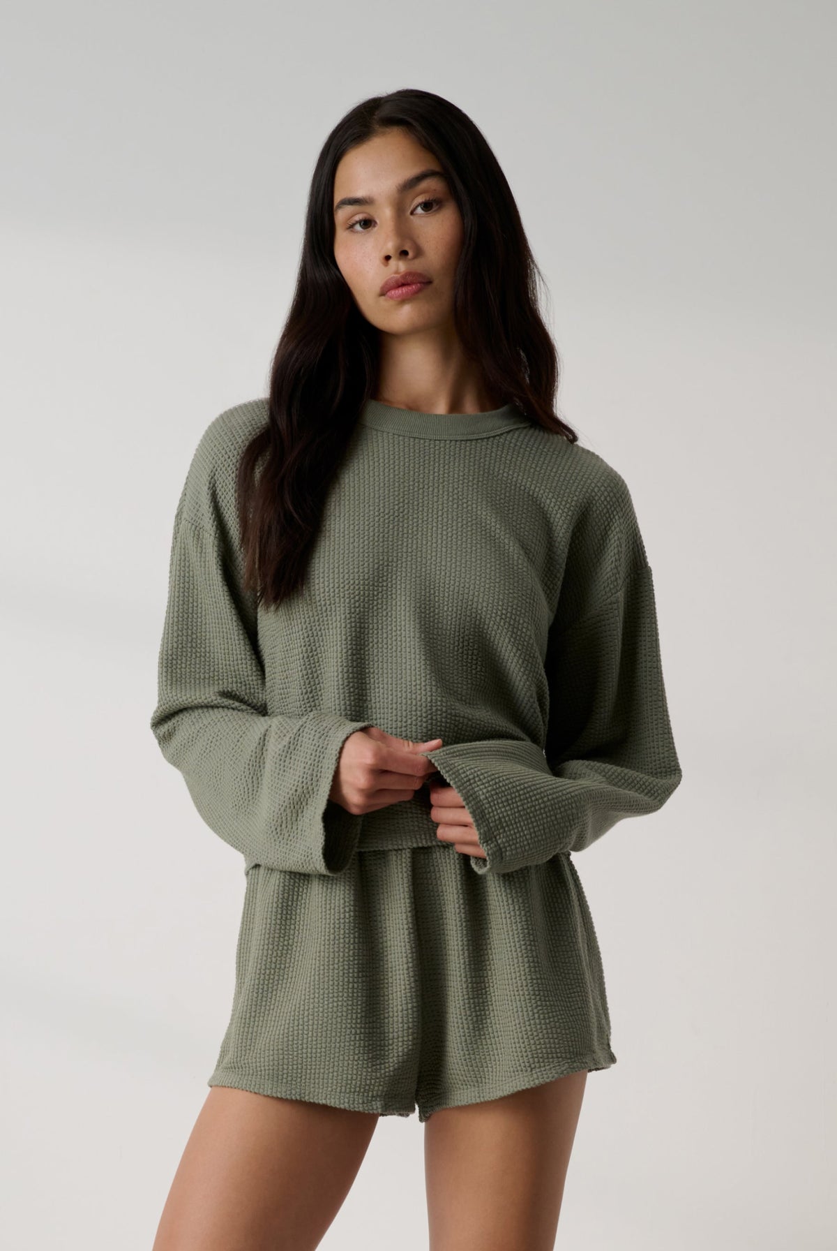 Lunya Pajamas - Organic Cotton Wide Sleeve Top #Fresh Herb