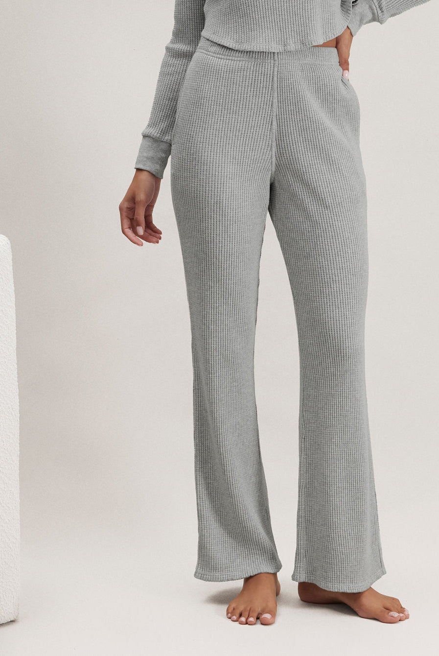 Lunya Loungewear Wafflesoft Wide Leg - #Moonlit Grey Heather