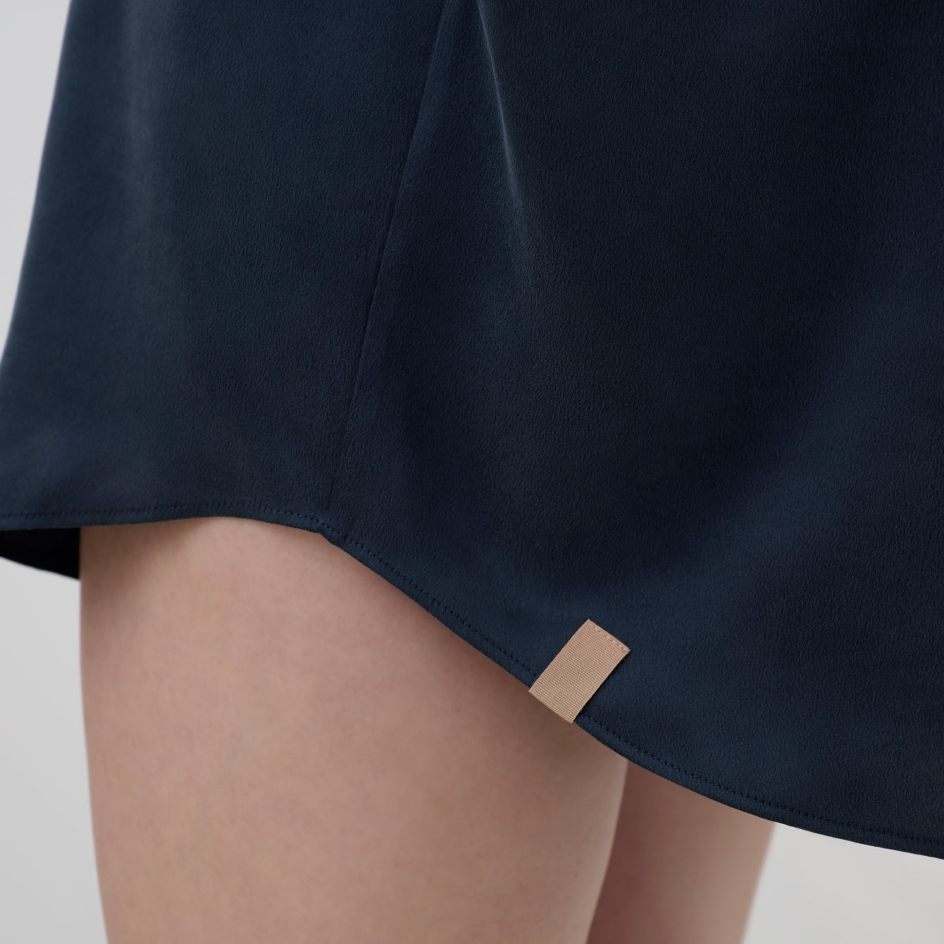 Lunya Pajamas Washable Silk Piped Sleep Shirt Dress - #Deep Blue/Tranquil White