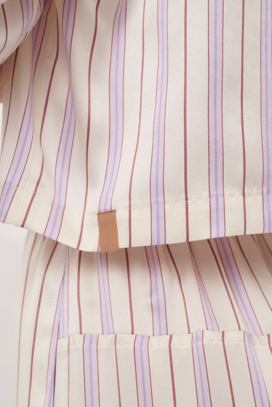 Lunya Pajamas - WASHABLE SILK HIGH RISE PANT SET #Wisteria Stripe