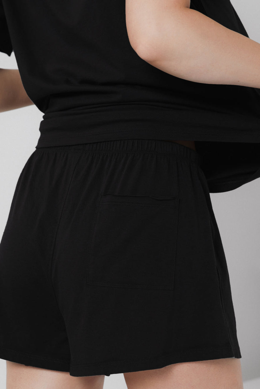 Lunya Pajamas Organic Pima Tee Short Set - #Immersed Black