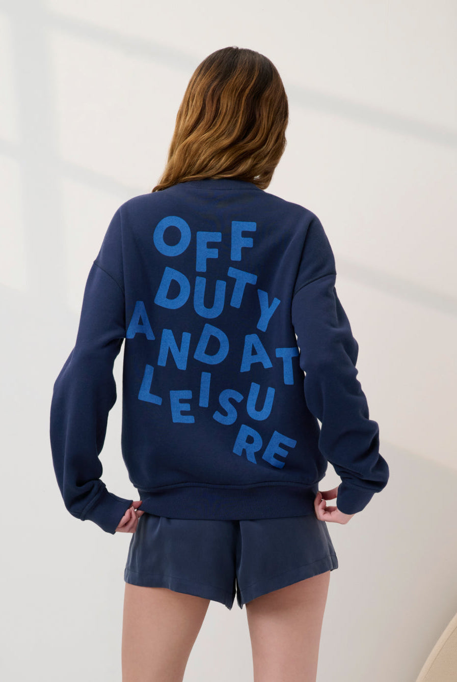 Lunya Loungewear - Silksweats™ Midweight Graphic Sweatshirt Off Duty Leisure #Deep Blue/Azure