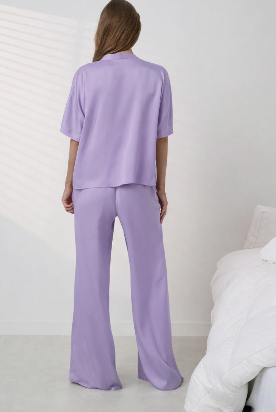 Lunya Pajamas - WASHABLE SILK CROSSOVER PANT SET #Morning Wisteria