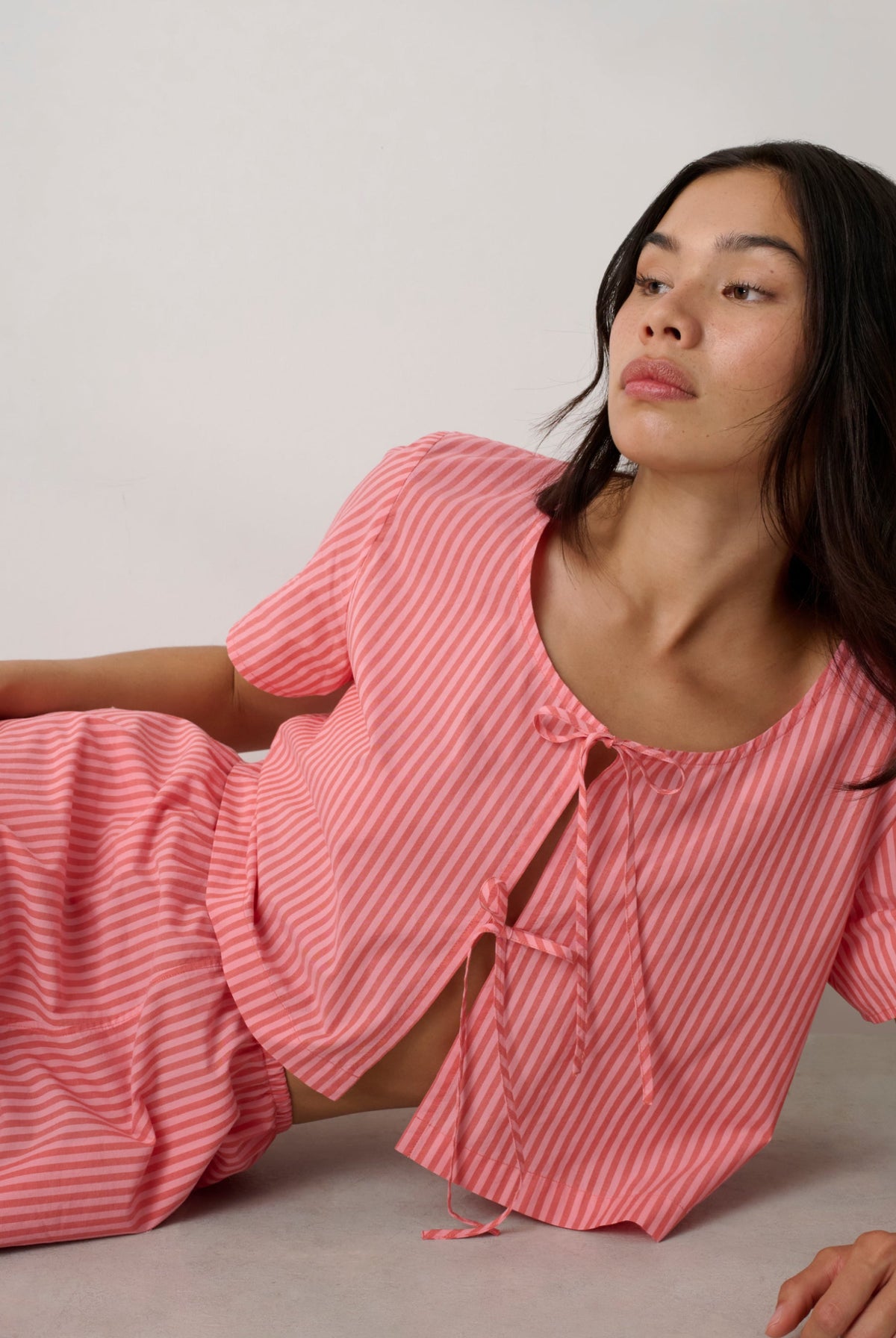 Lunya Pajamas - Airy Cotton Short #Sunset Stripe