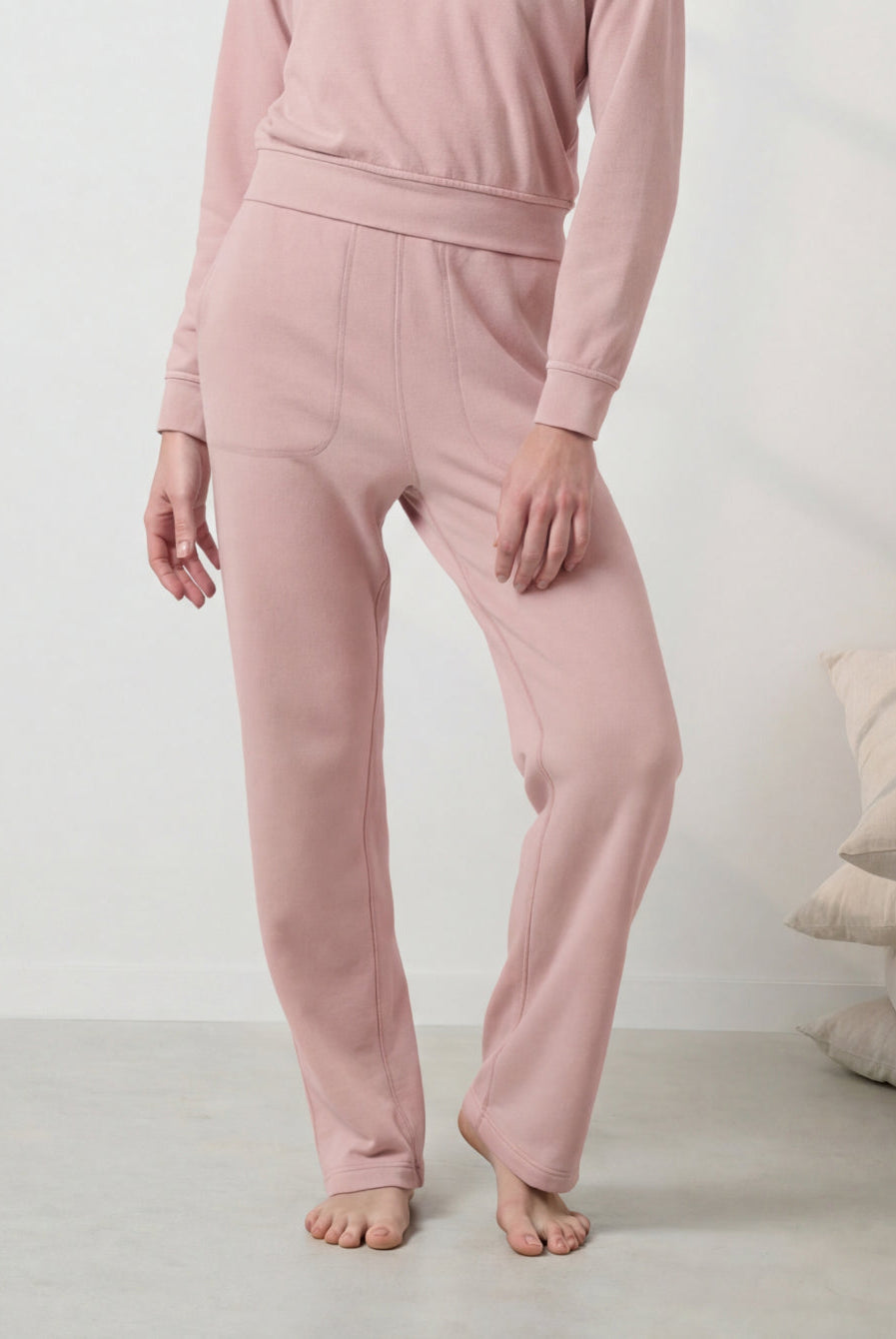 Lunya Loungewear Silksweats™ Lightweight Terry Straight Leg Pant - #Delicate Pink