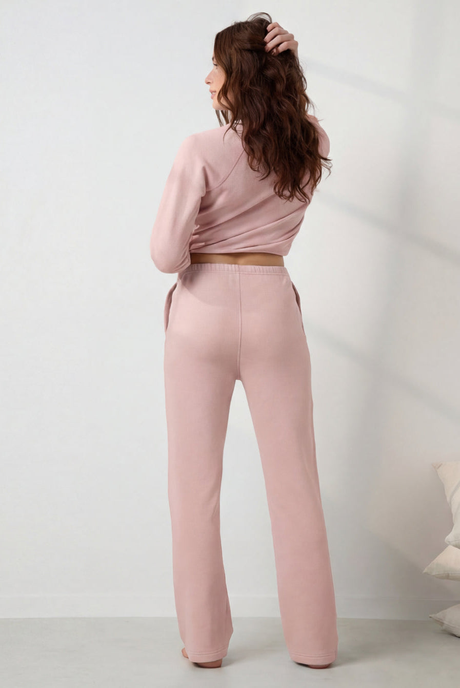 Lunya Loungewear Silksweats™ Lightweight Terry Straight Leg Pant - #Delicate Pink