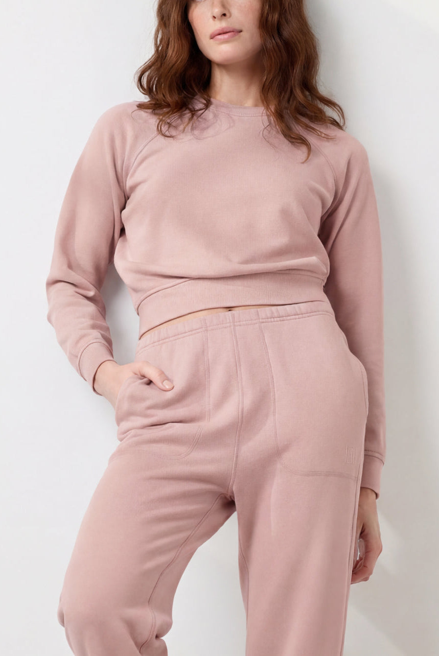 Lunya Loungewear Silksweats™ Lightweight Terry Slim Fit Raglan - #Delicate Pink