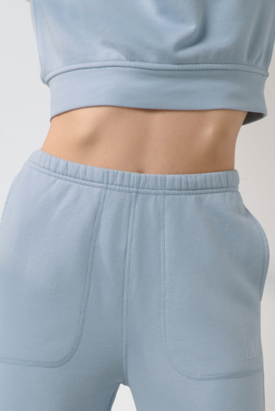 Lunya Loungewear Silksweats™ Lightweight Terry Straight Leg Pant - #Welkin Blue