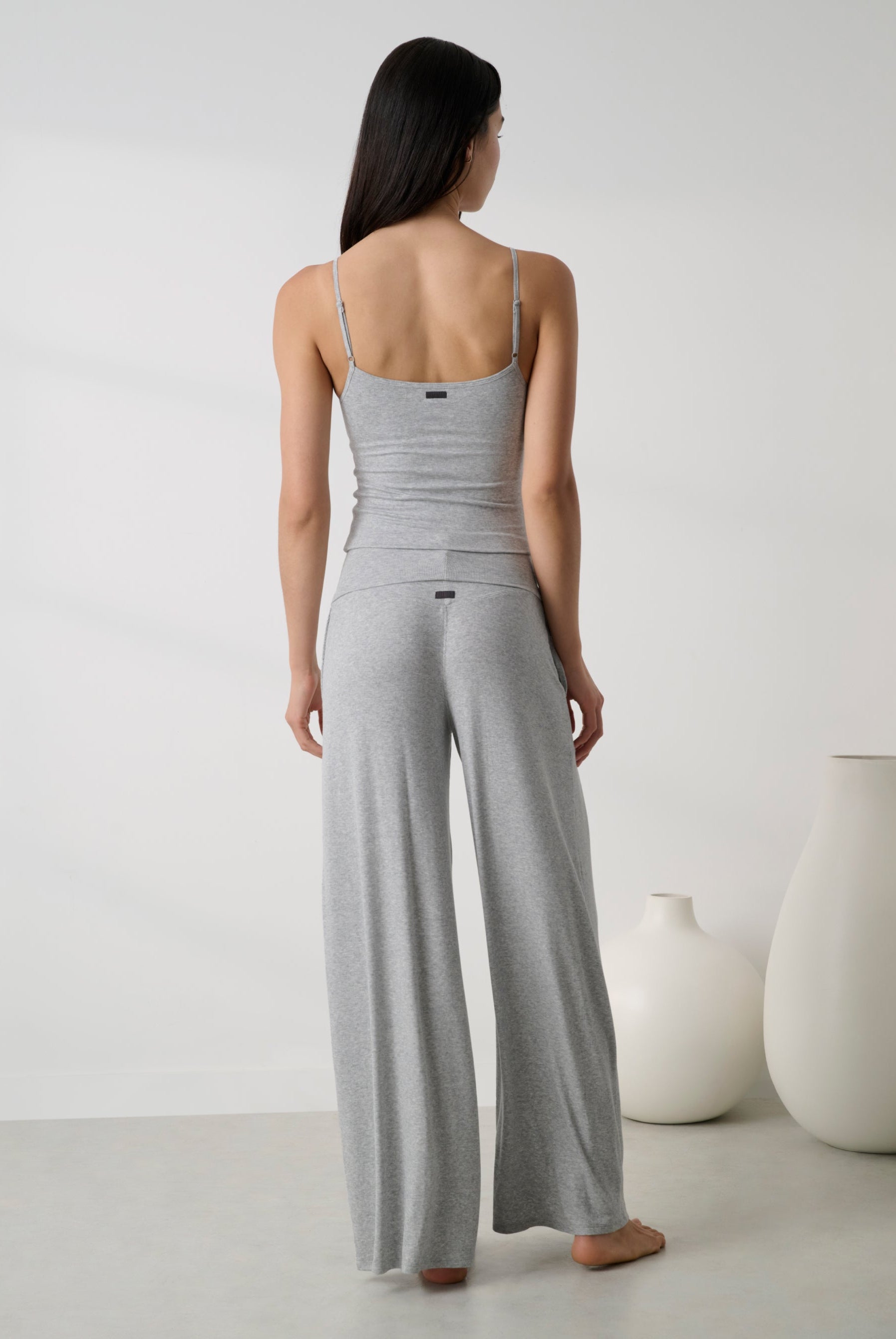 Lunya Pajamas - Soft Modal Rib Foldover Pant #Napping Dove Heather