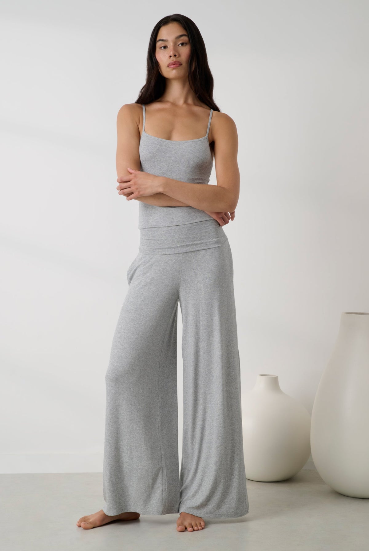 Lunya Pajamas - Soft Modal Rib Cami #Napping Dove Heather