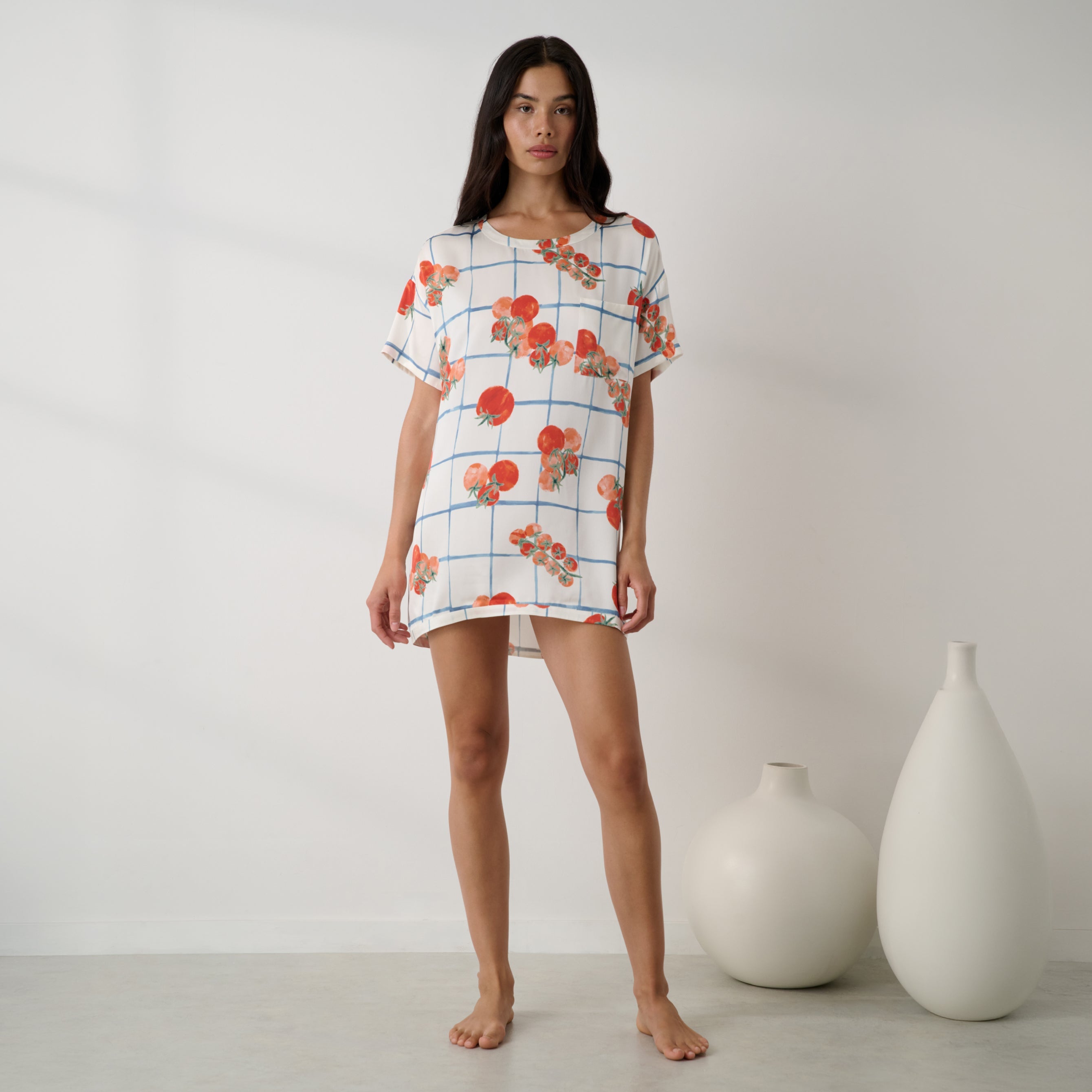 Lunya Nightgown - Washable Silk Oversized Sleep Tee #Summer Harvest