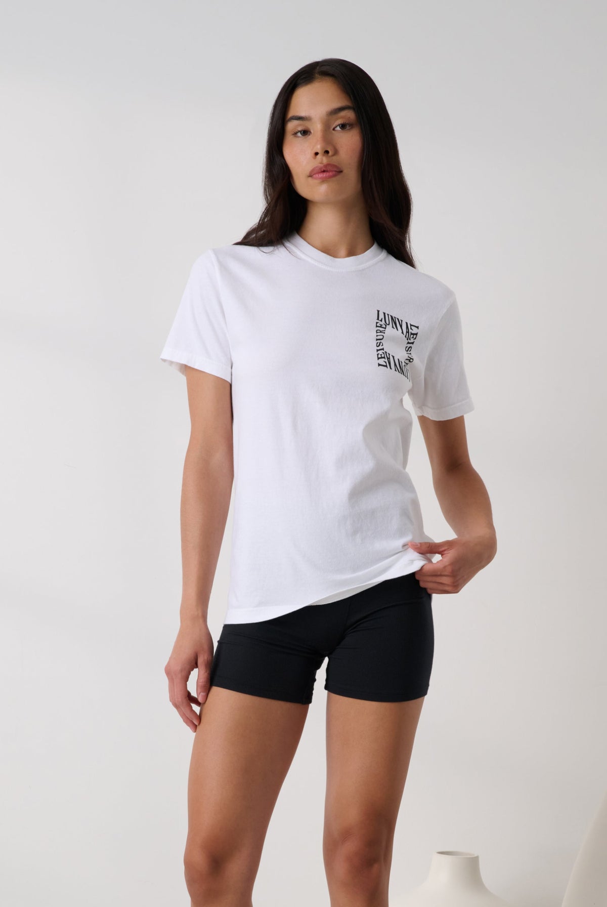 Lunya Cotton T-Shirt - THE GRAPHIC TEE #Lunya Leisure White/Black