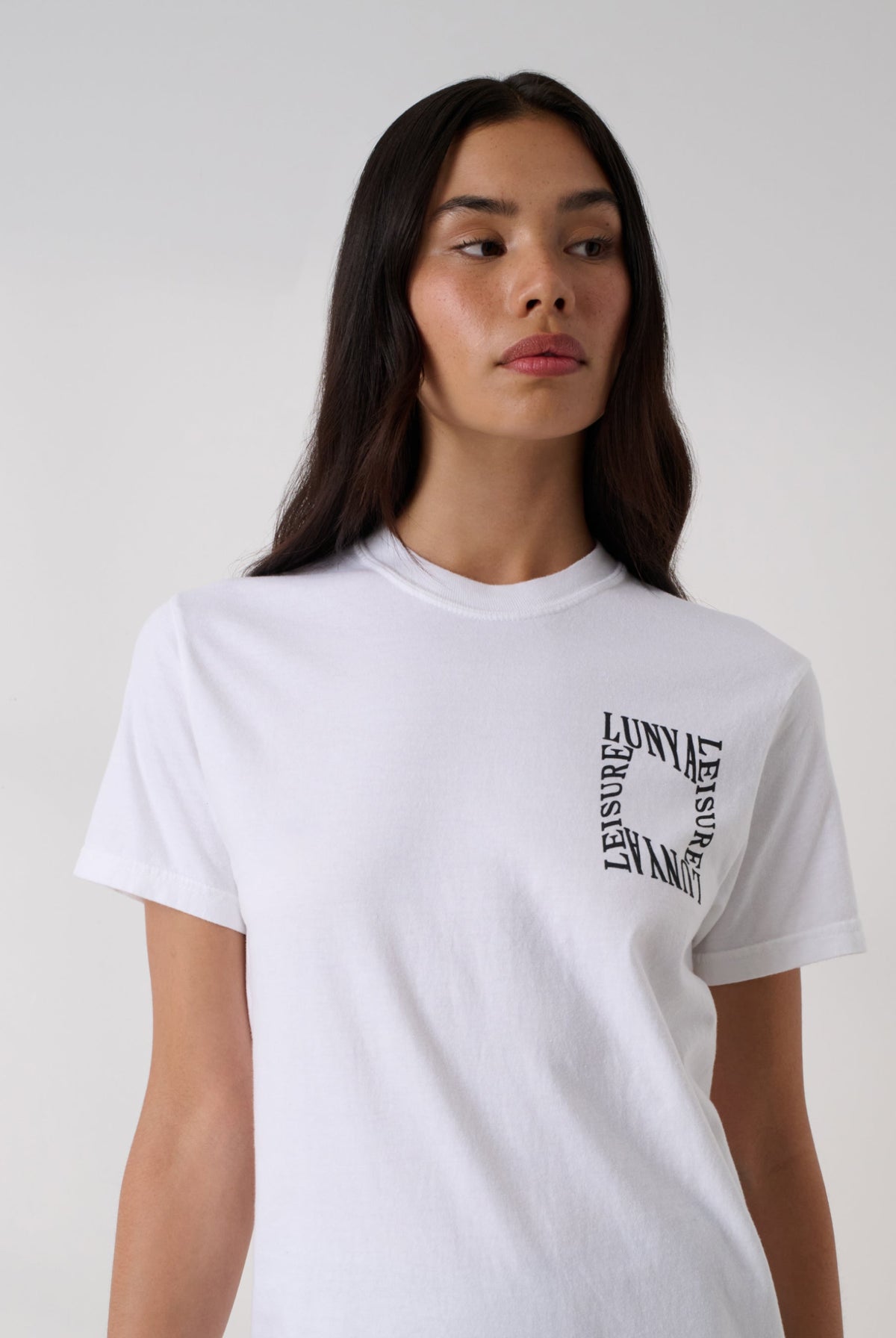 Lunya Cotton T-Shirt - THE GRAPHIC TEE #Lunya Leisure White/Black