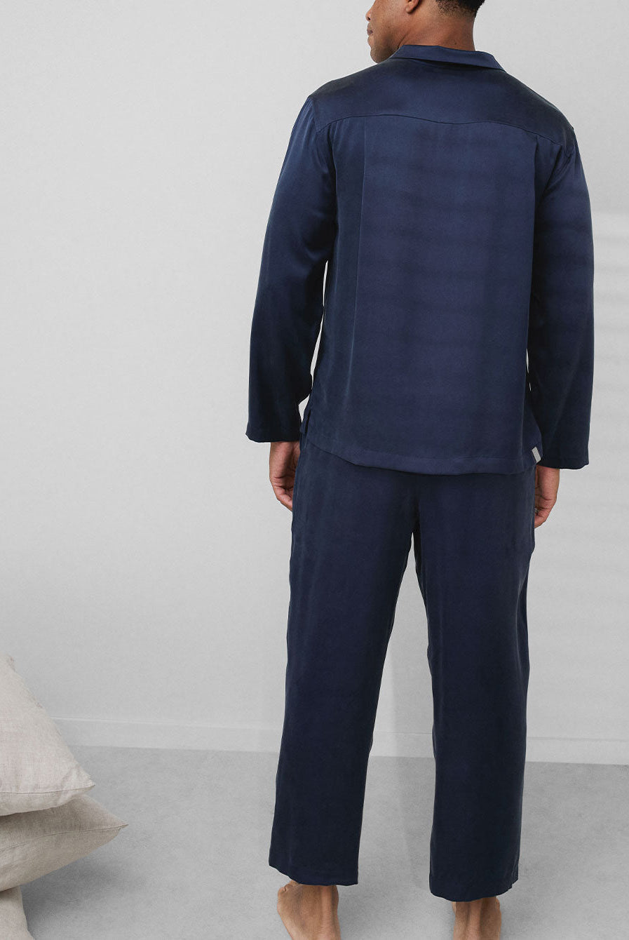Lunya Men's Washable Silk Button Up Set- #Deep Blue