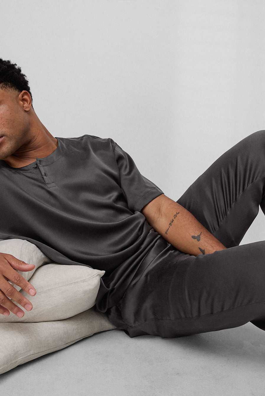 Lunya Men's Washable Silk Set- #Meditative Grey