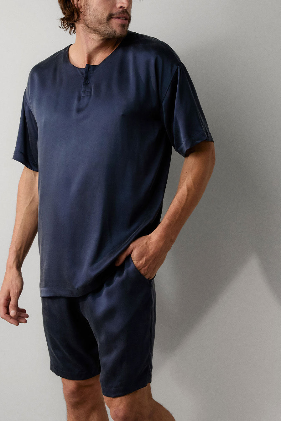 Lunya Men's Washable Silk Short Set- #Deep Blue