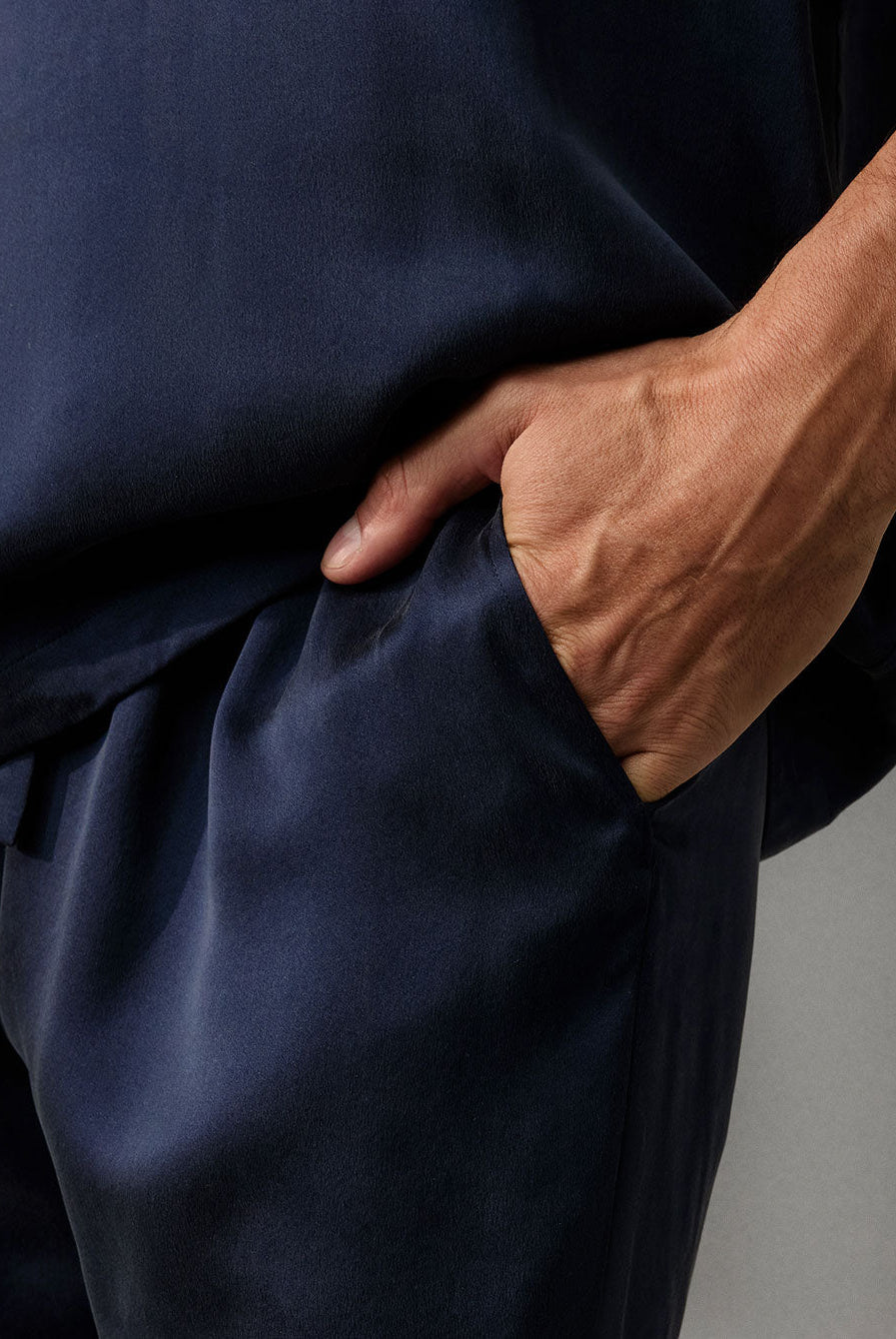 Lunya Men's Washable Silk Short Set- #Deep Blue