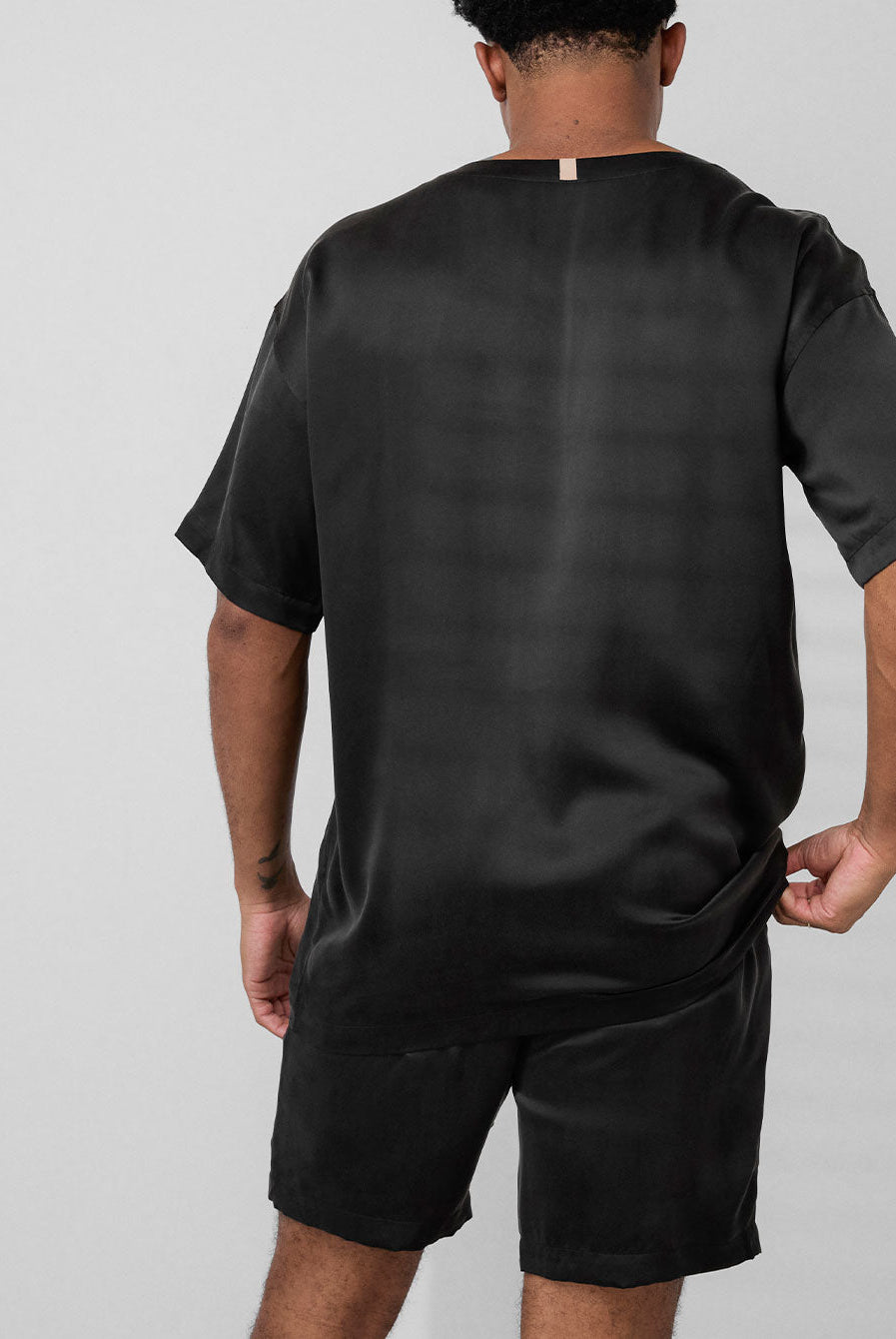 Lunya Men's Washable Silk Short Set- #Immersed Black