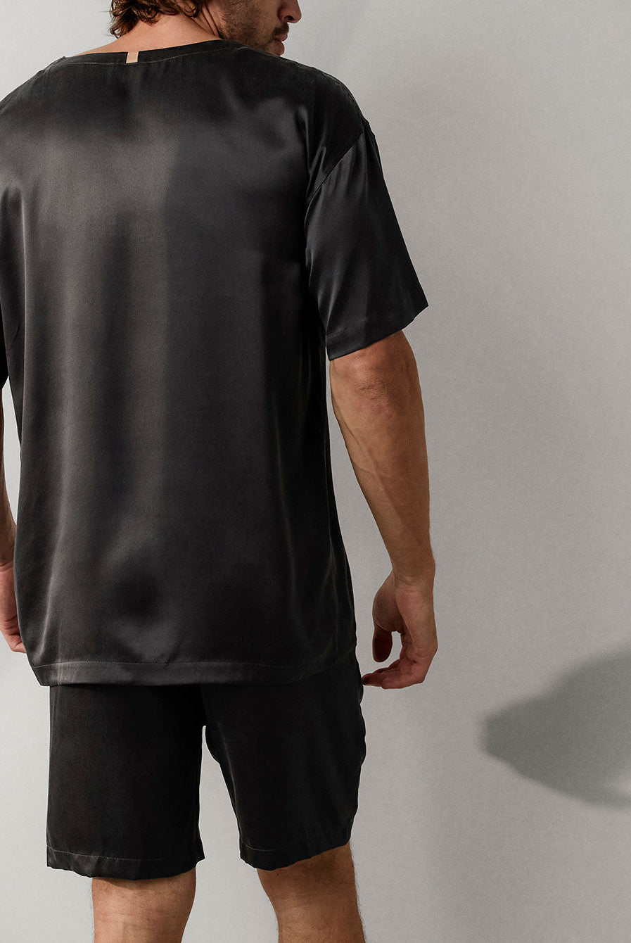 Lunya Men's Washable Silk Short Set- #Meditative Grey